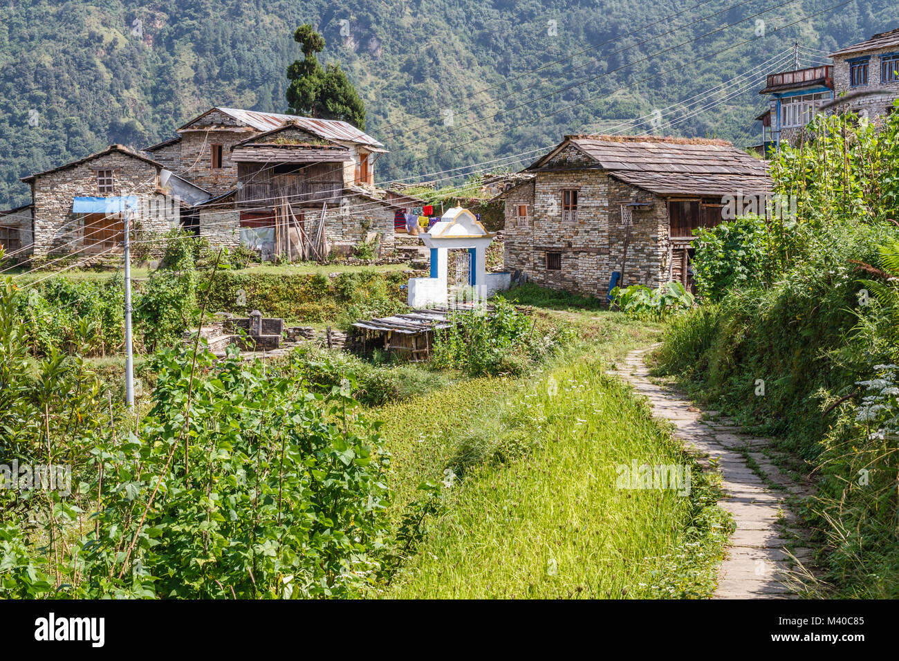 Scenic old village in himalayas hi-res stock photography and images - Alamy