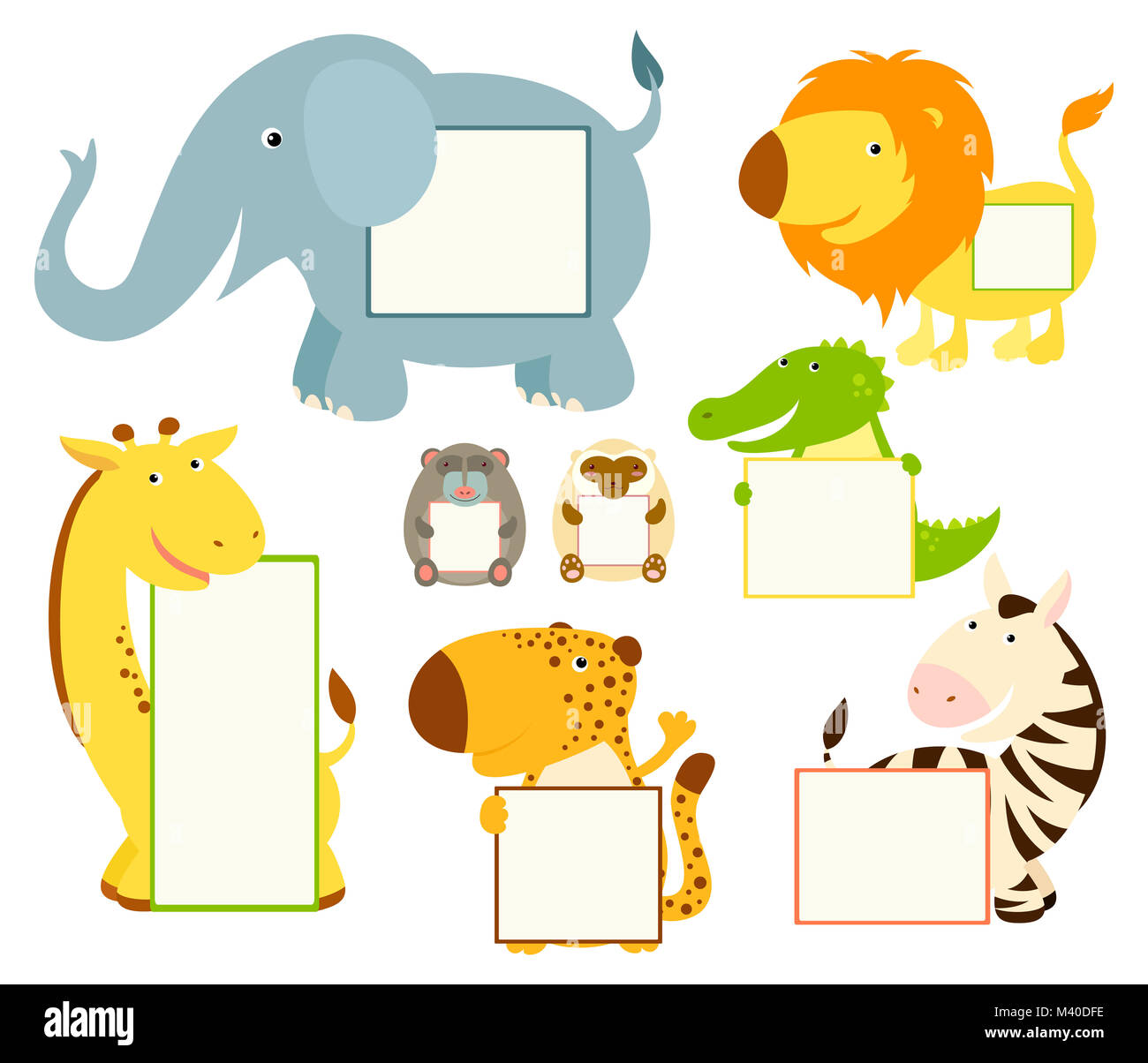 set of cute african animal memo pads labels for scrapbooking memo pad template