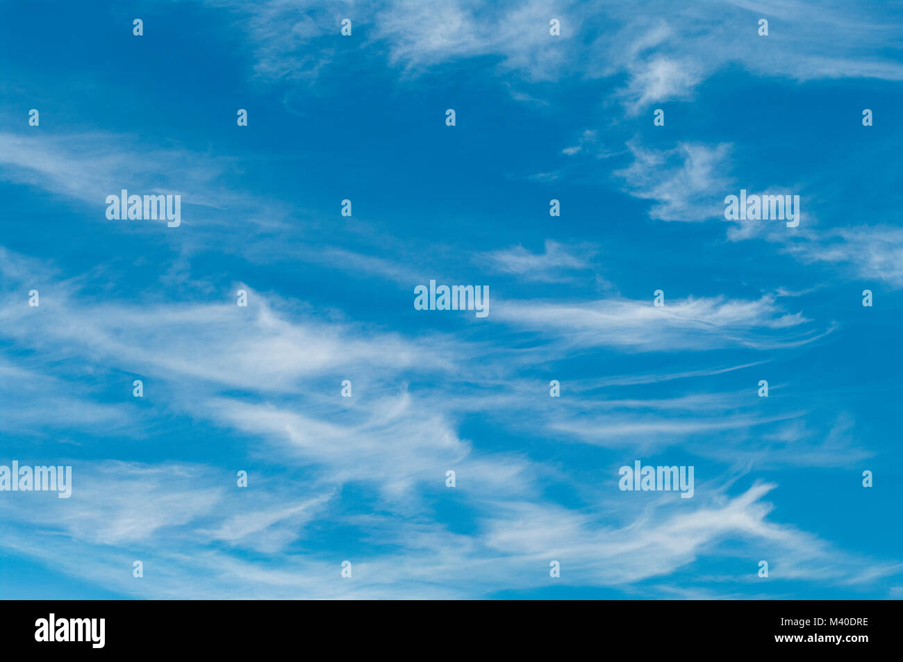 Cirrus clouds in blue sky Stock Photo