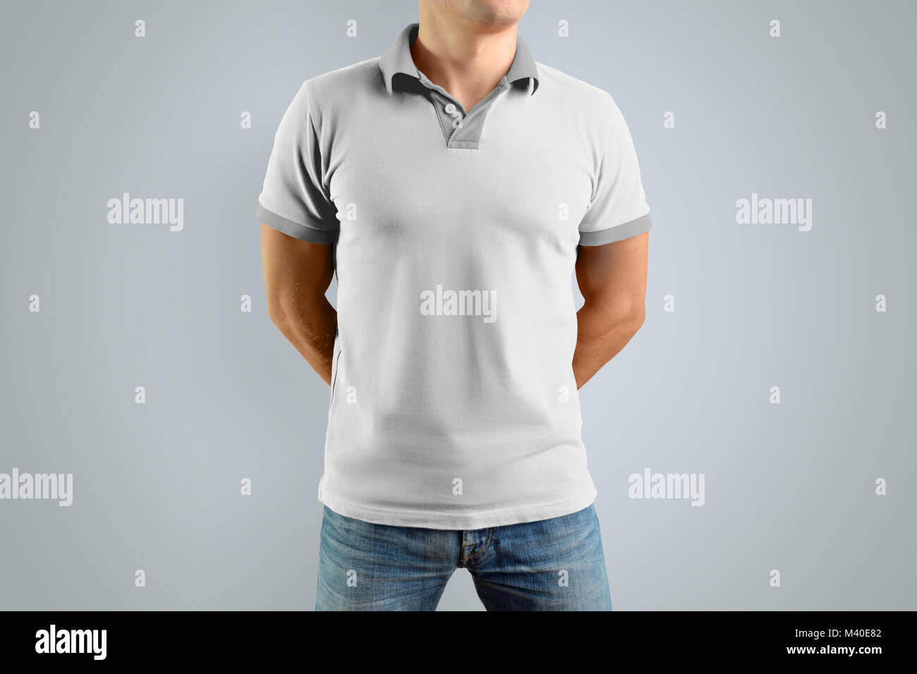 white polo blue jeans