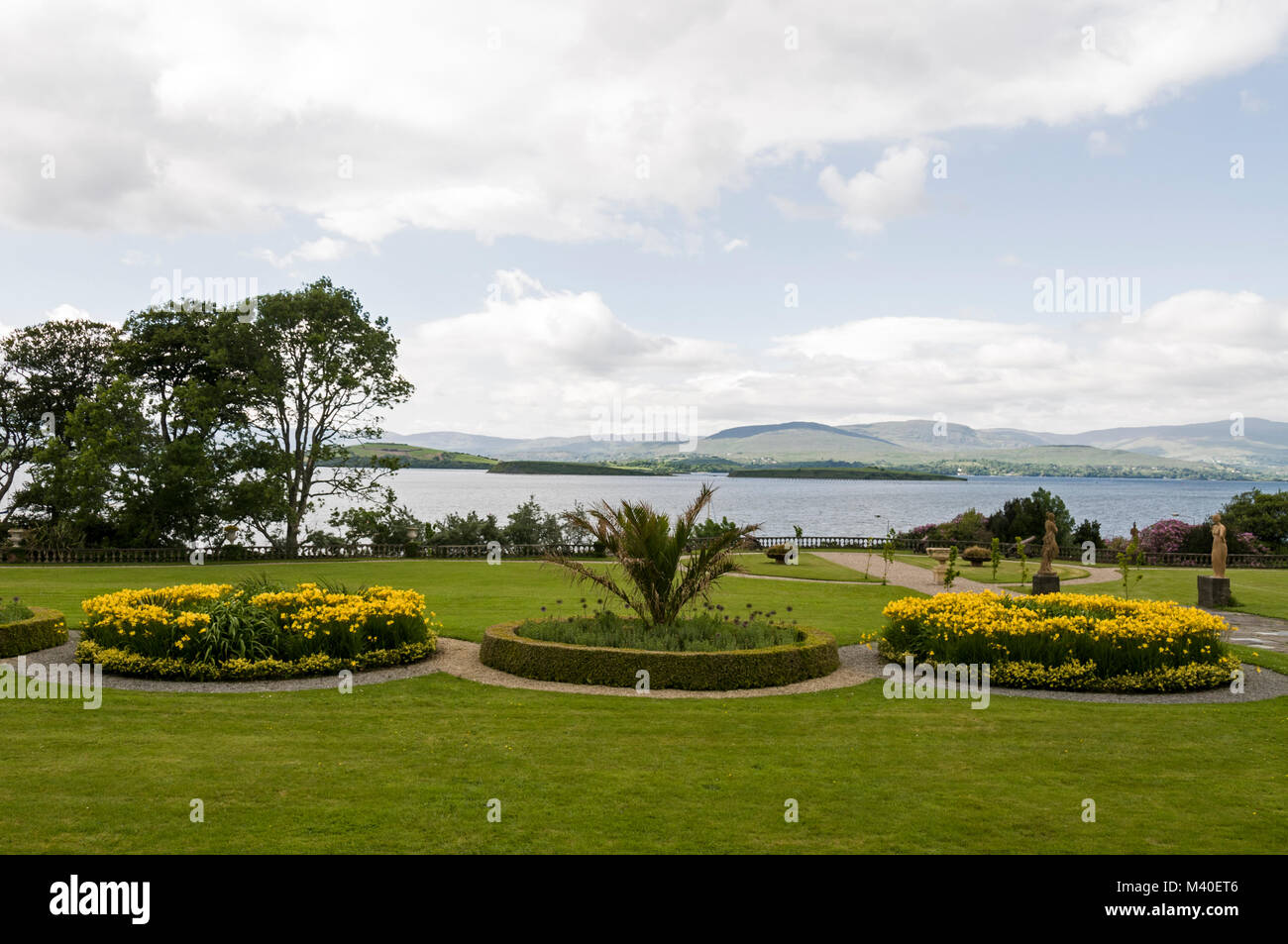 View of Bantry Bay from Bantry house gardens in Bantry, Southern Ireland Stock Photo