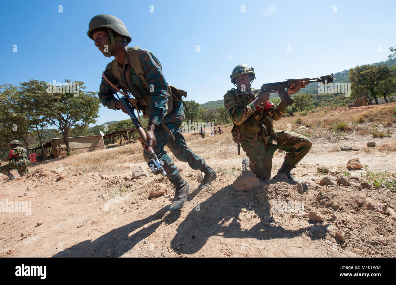 Military police from the Zambian Defense Force train with the 93d