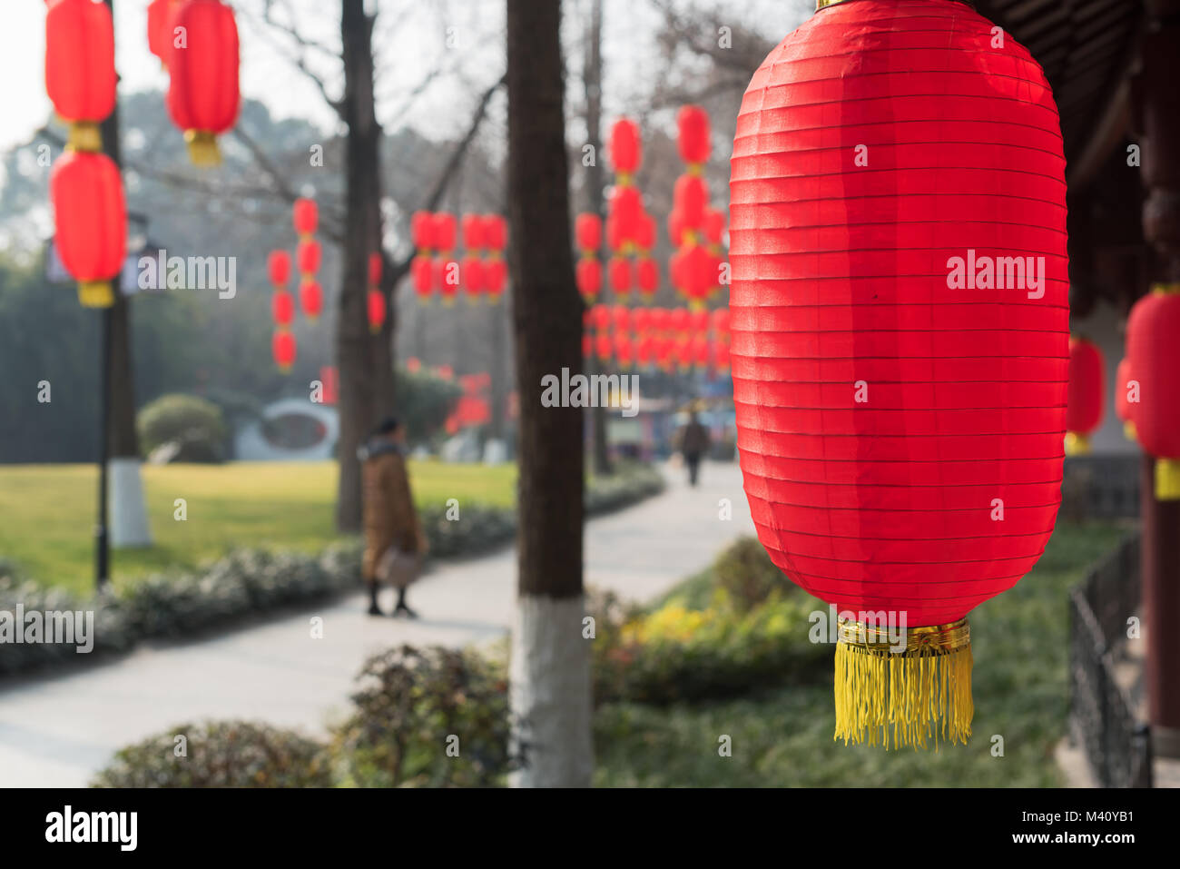 Red chinese lanterns - Chinese new year Stock Photo - Alamy