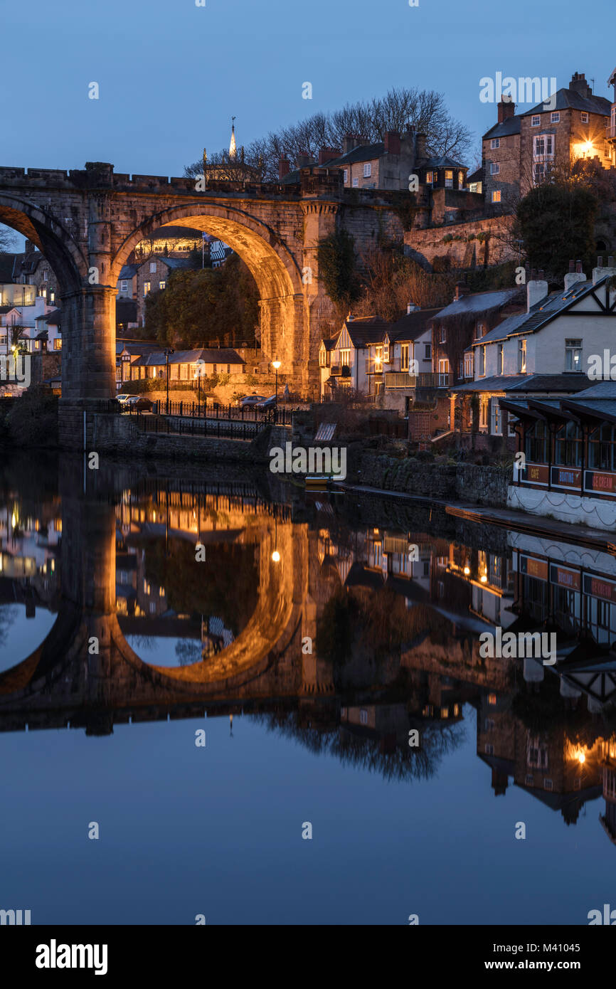 The Knaresborough Railway Viaduct in North Yorkshire, England Stock