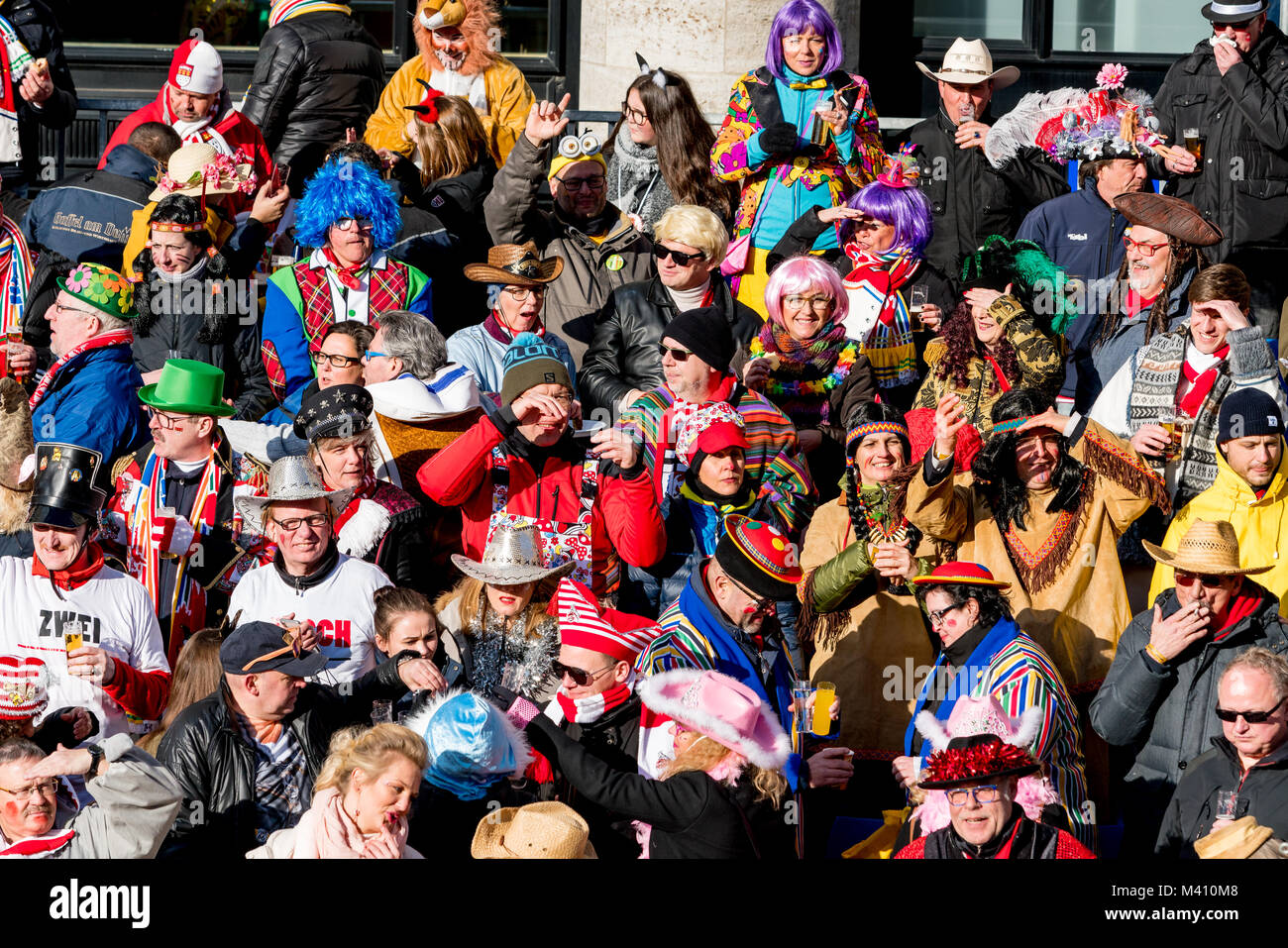 COLOGNE, GERMANY - FEBRUARY 12, 2018: People at a carnival in Cologne, Germany on February 12, 2018 Stock Photo