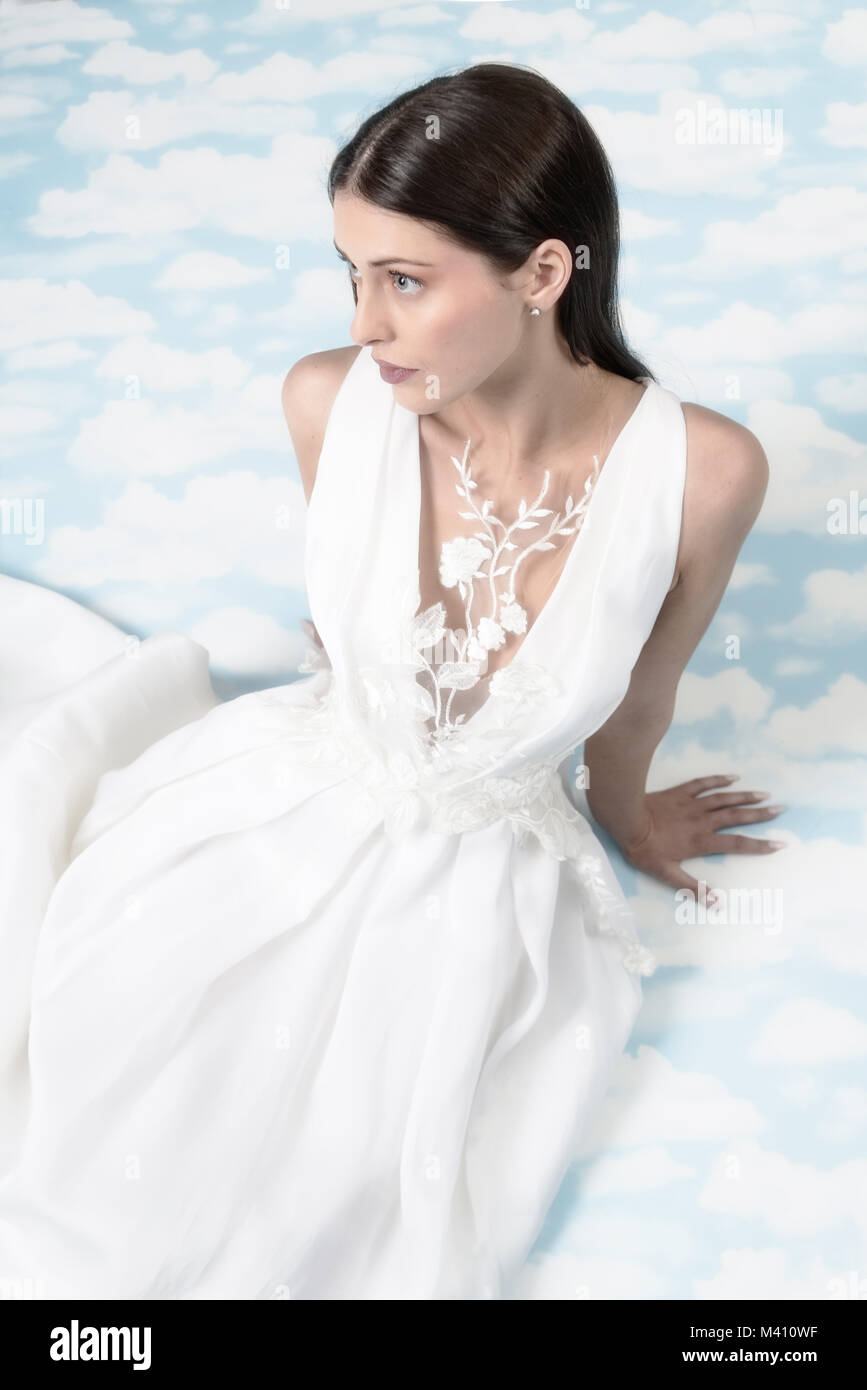 modern white dress
