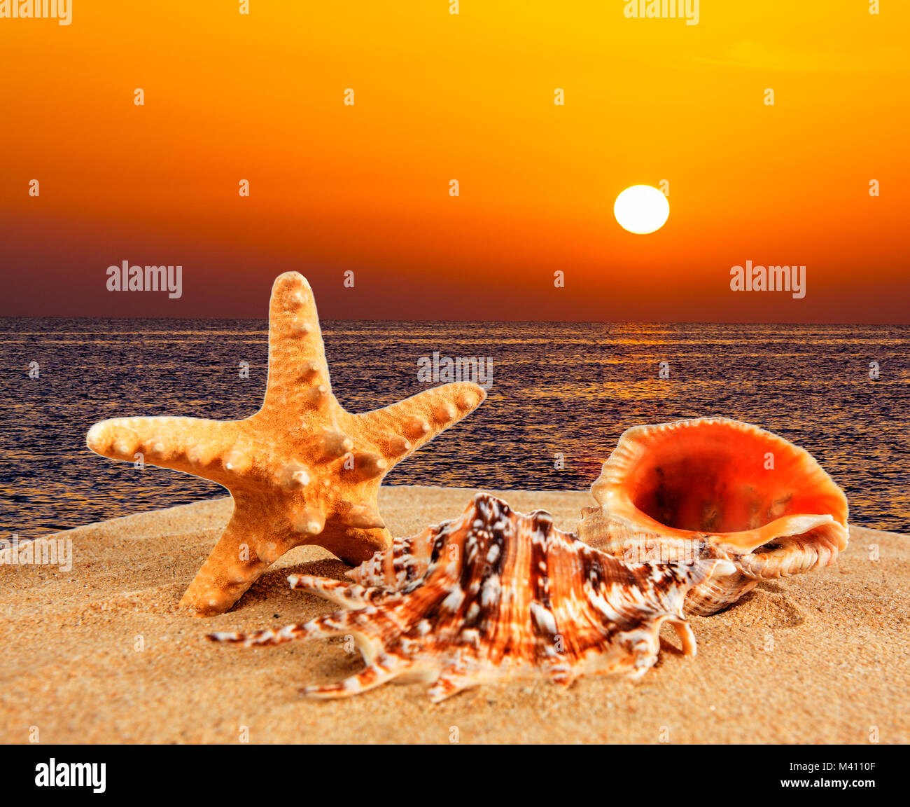 Beautiful sunset above the sea. sunset sky background Stock Photo - Alamy
