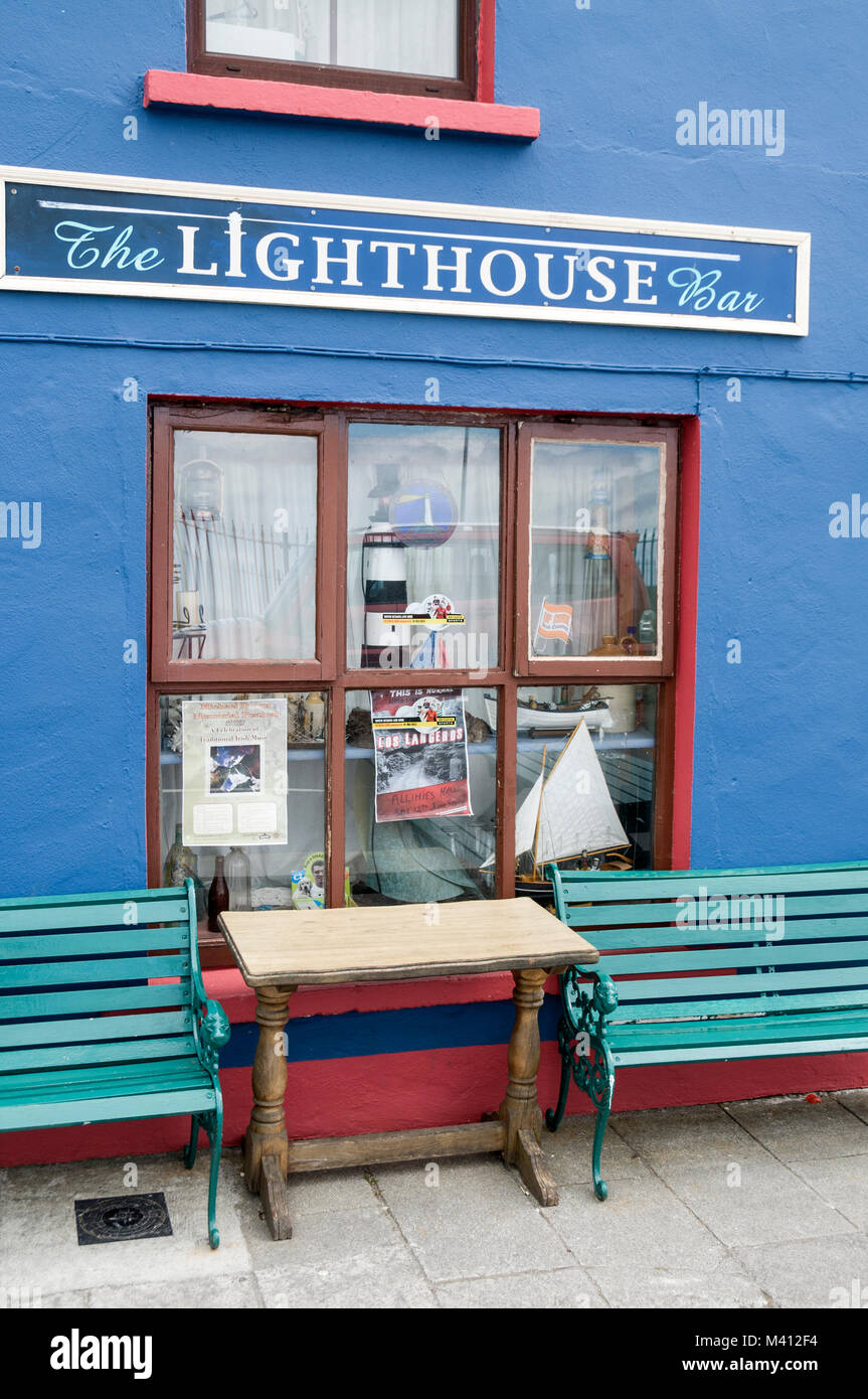 The Lighthouse bar in Allihies on the Beara Peninsula. Southern Ireland. Stock Photo