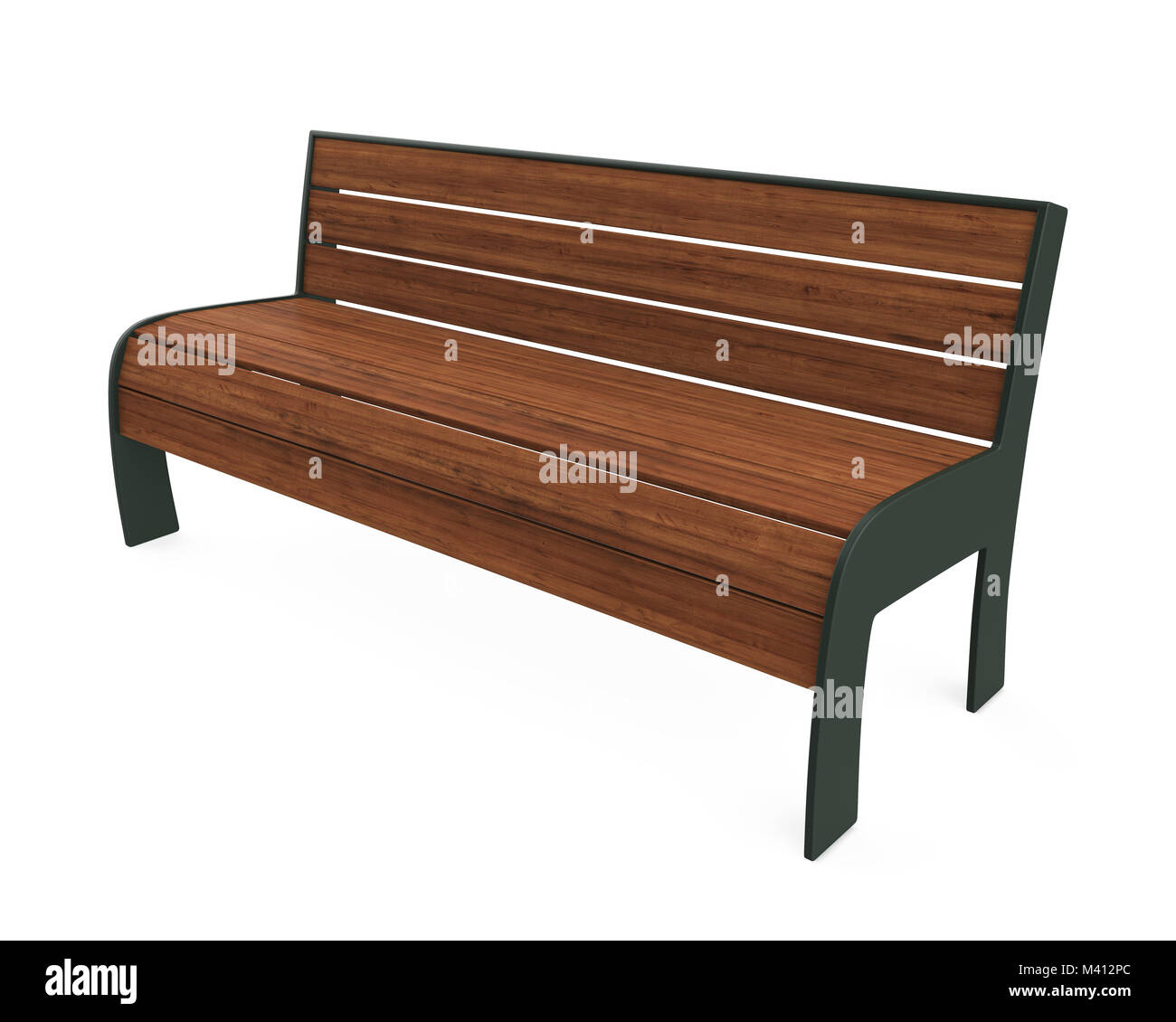 Wooden Park Bench Isolated Stock Photo Alamy