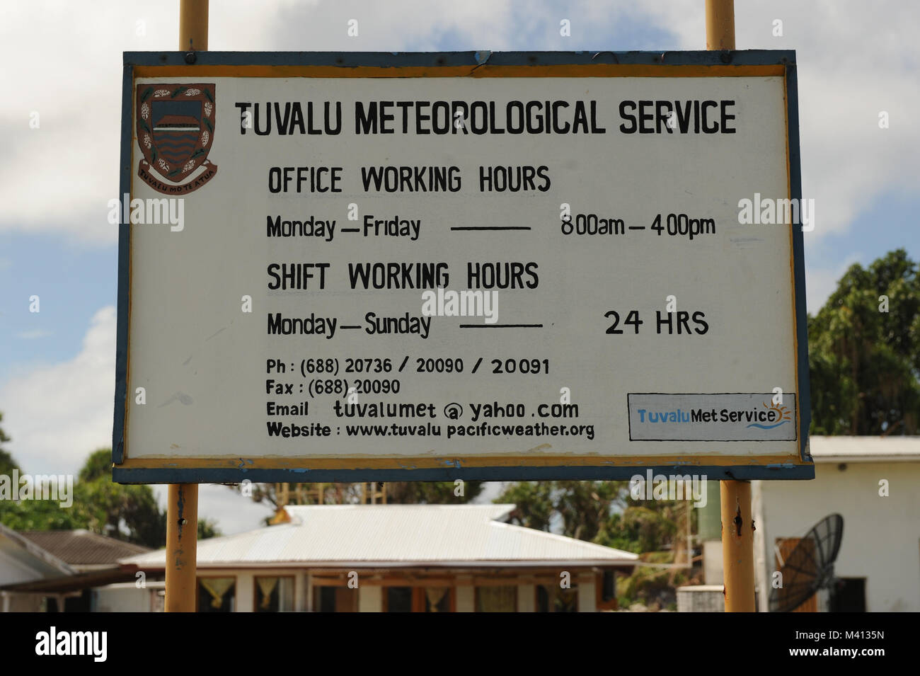 Tuvalu Meterological Service office in Funafuti, Tuvalu Stock Photo