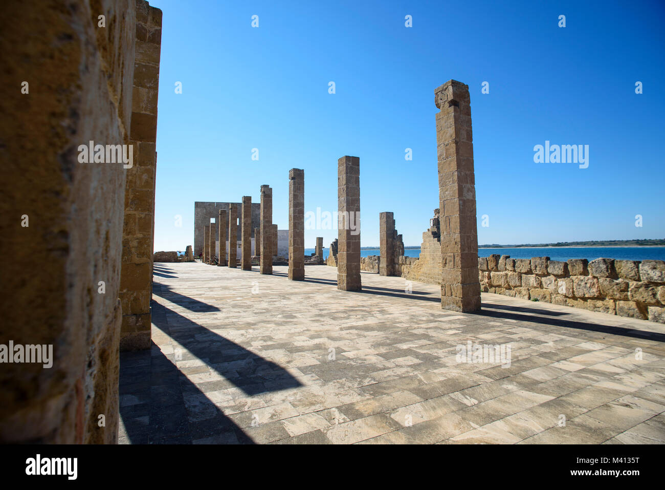 Ruins of The Tuna Fishery of Vendicari Natural Reserve in Sicily Stock Photo