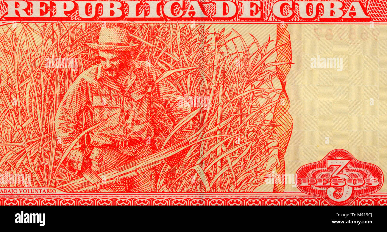 Cuba Three 3 Peso Bank Note Cuba Three 3 Peso Bank Note