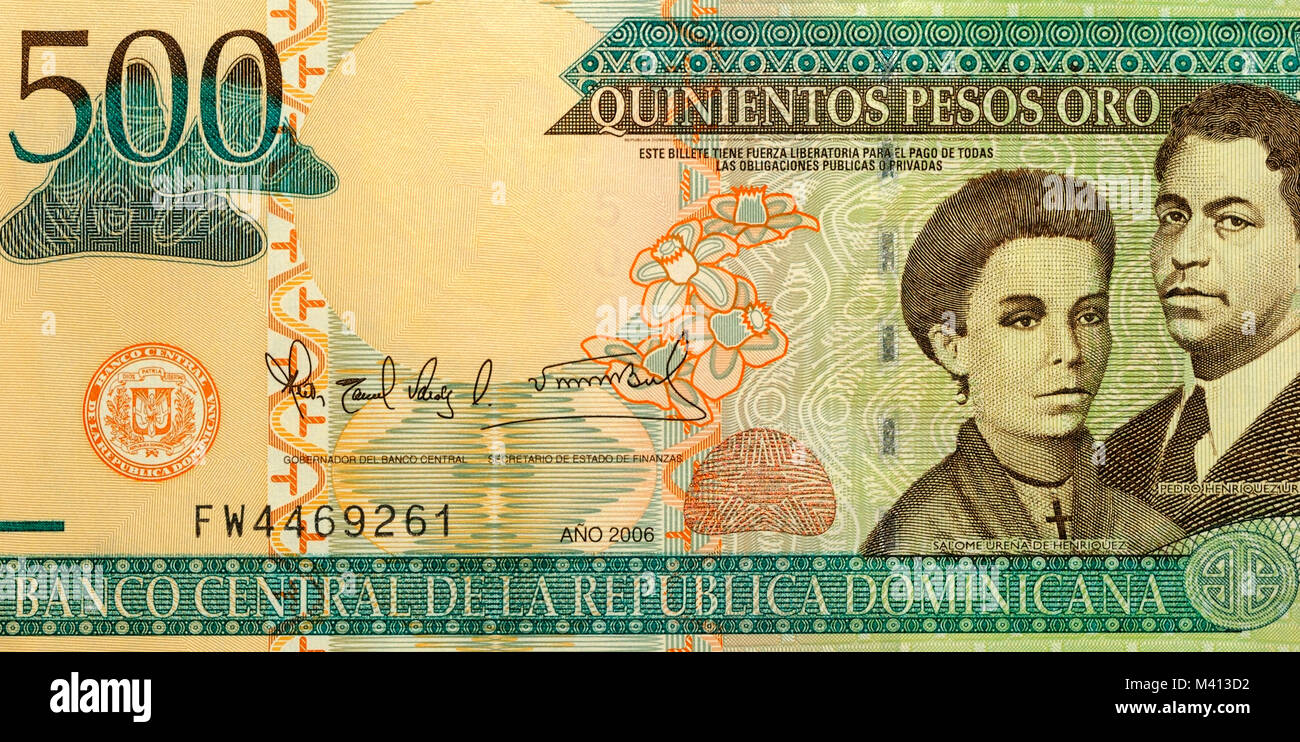 Dominican Republic Five Hundred 500 Peso Bank Note Stock Photo - Alamy