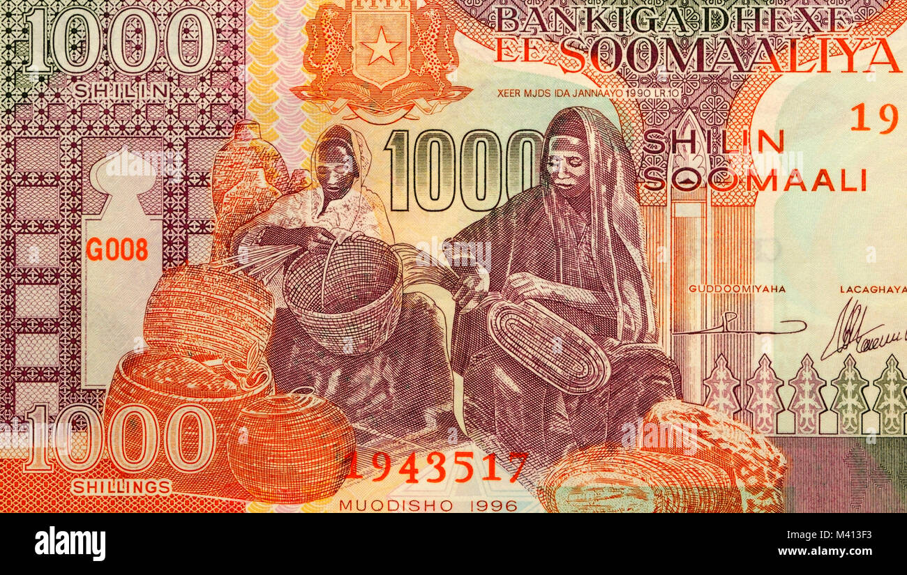 Somalia one thousand 1000 Shilling Bank Note Stock Photo