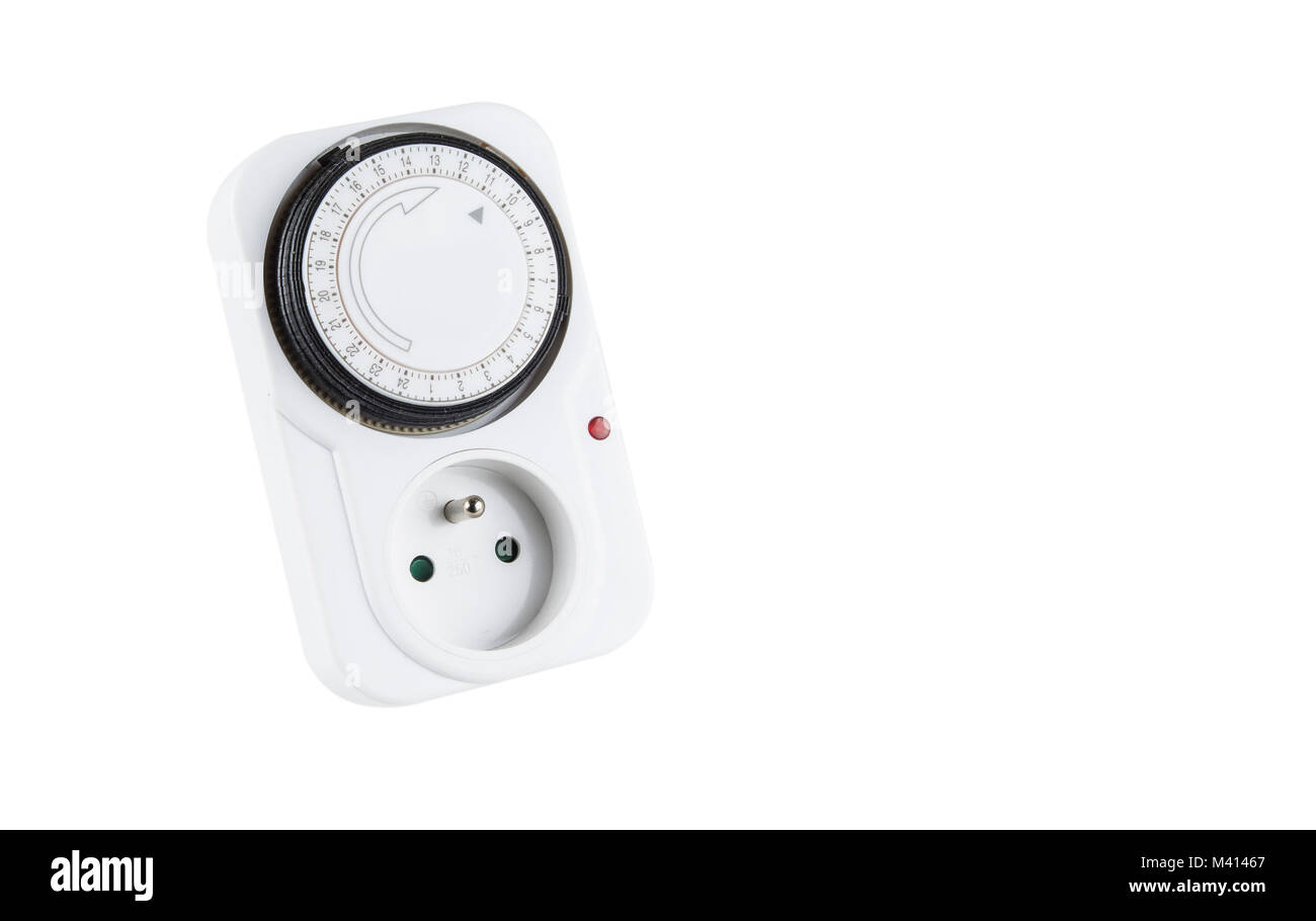 24 Hour Mains Plug In Timer Switch Time Clock european socket Stock