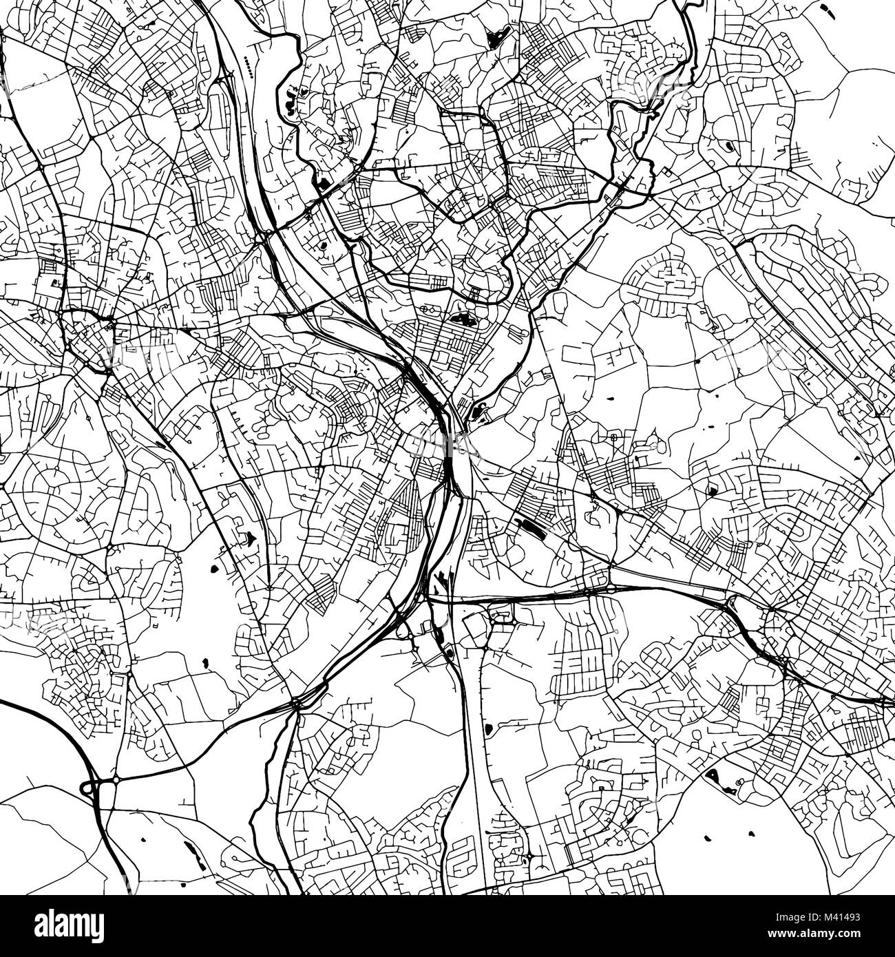 StokeonTrent downtown Map with many details for various usecases. This map of StokeonTrent
