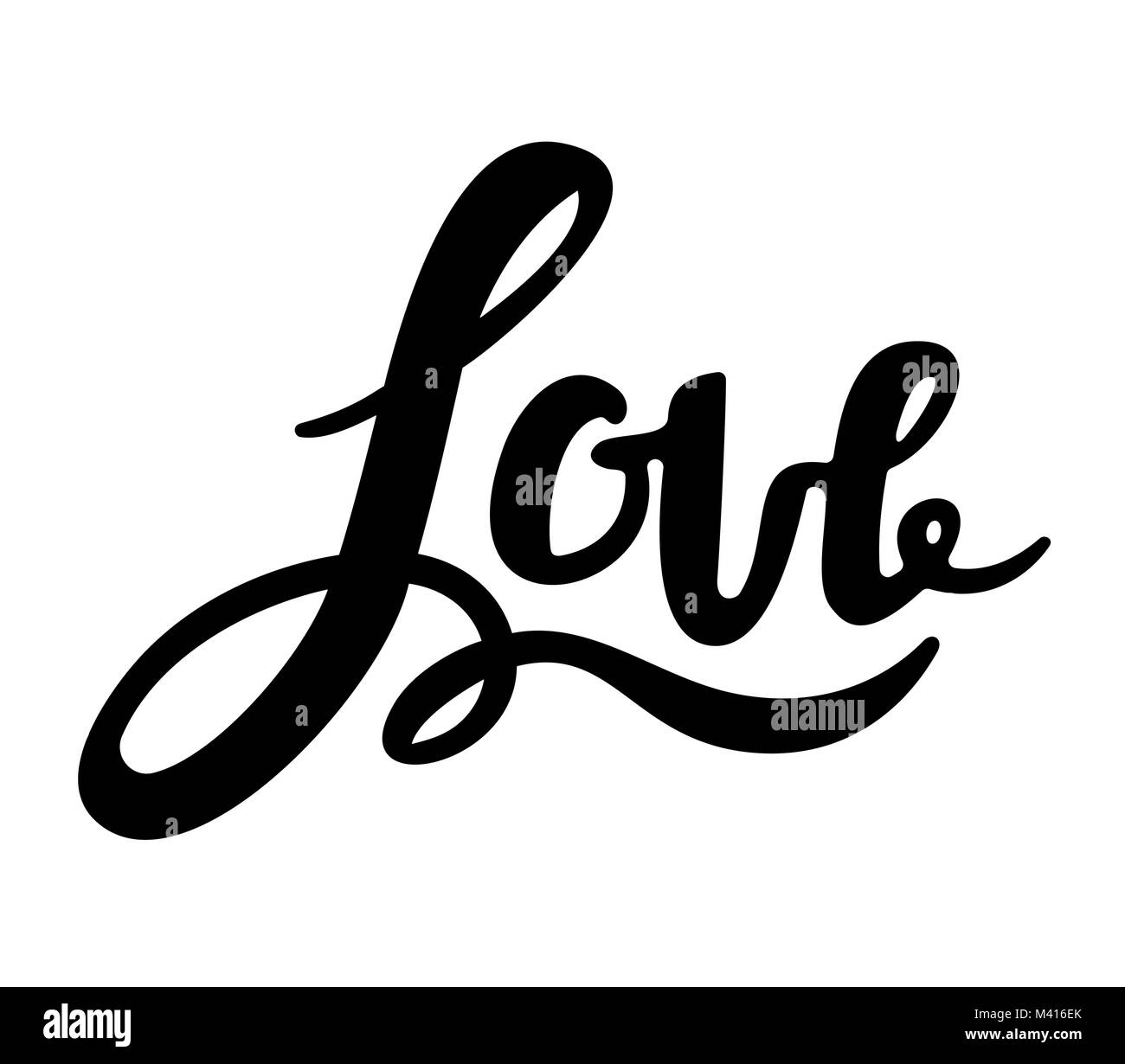 Love inscription, handwritten lettering vector illustration. Stock Vector