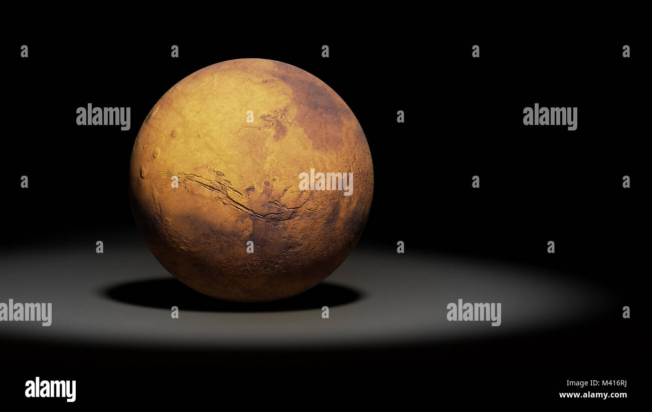 planet Mars, the red planet, solar system set Stock Photo