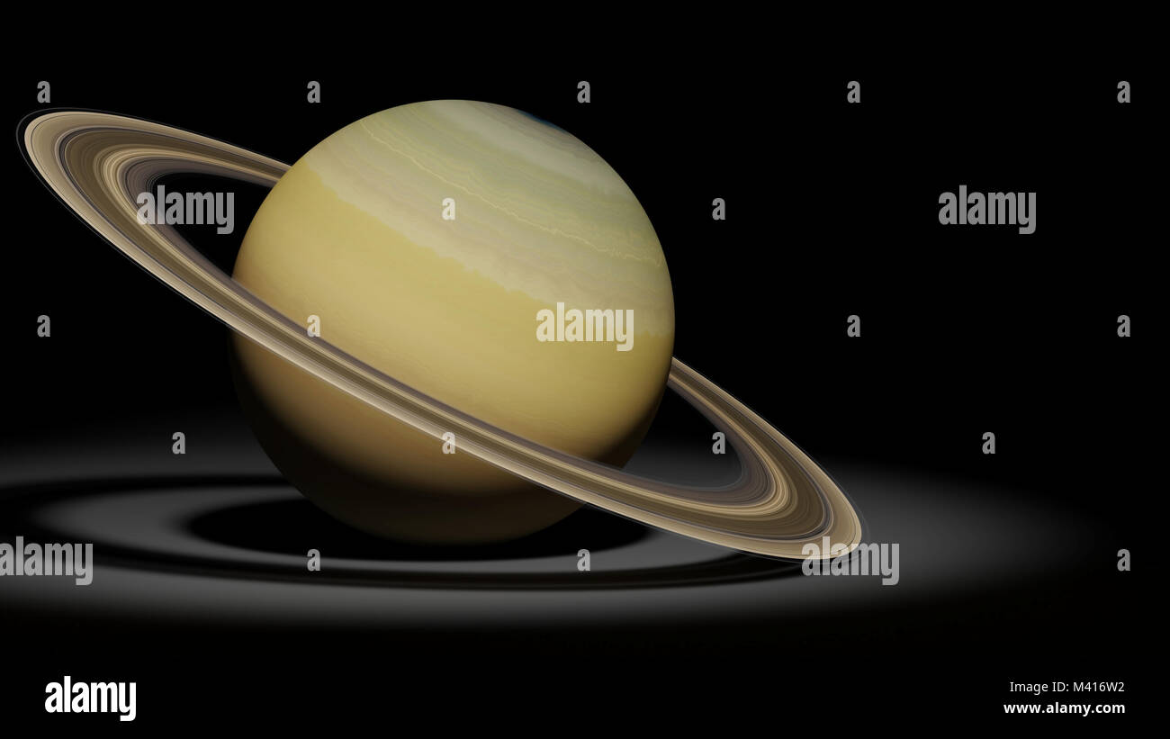 planet Saturn, the ring planet, solar system set Stock Photo