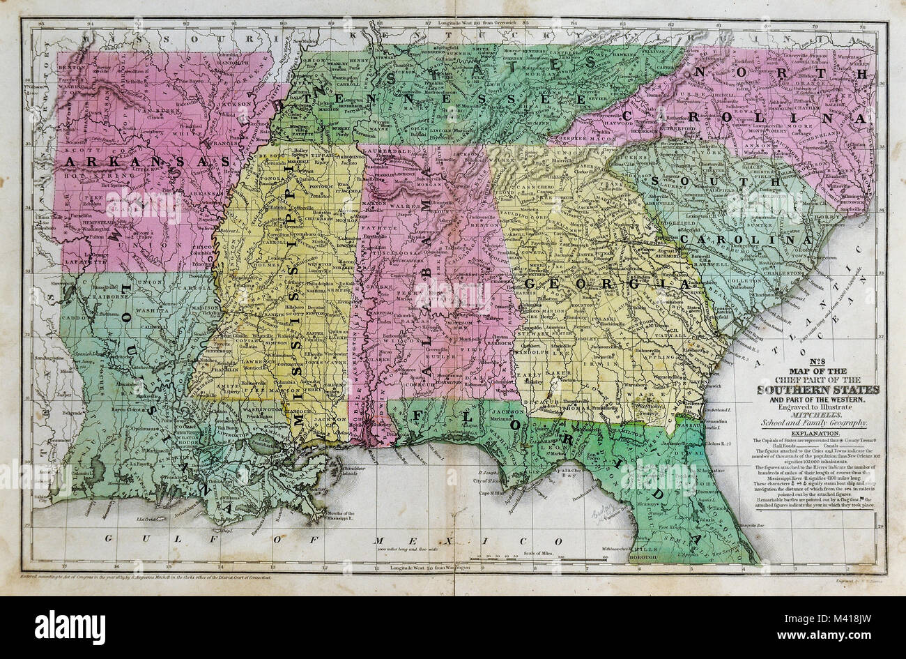 File:1864 Mitchell Map of Louisiana, Mississippi and Arkansas