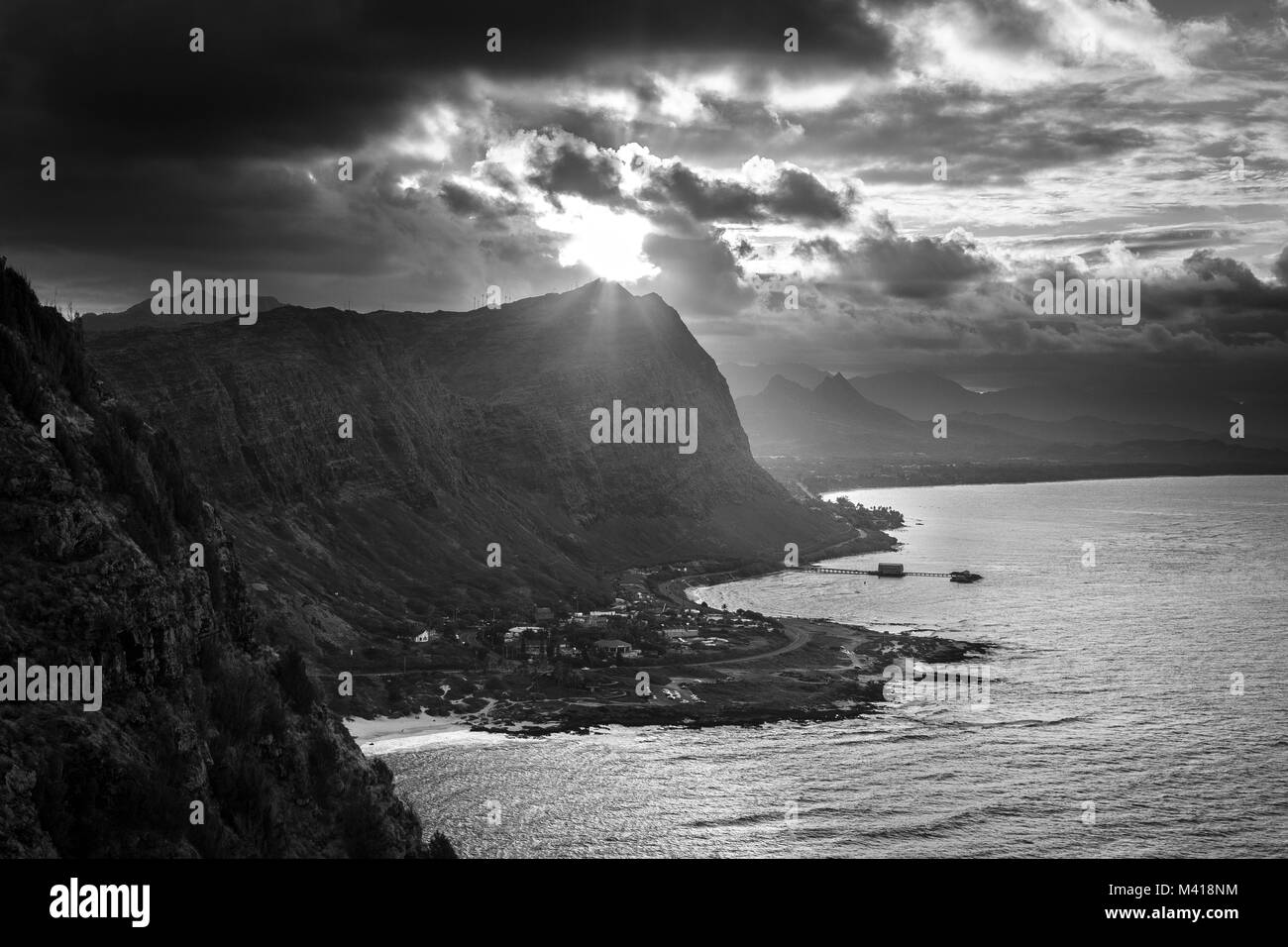 Coastal landforms hawaii Black and White Stock Photos & Images - Alamy