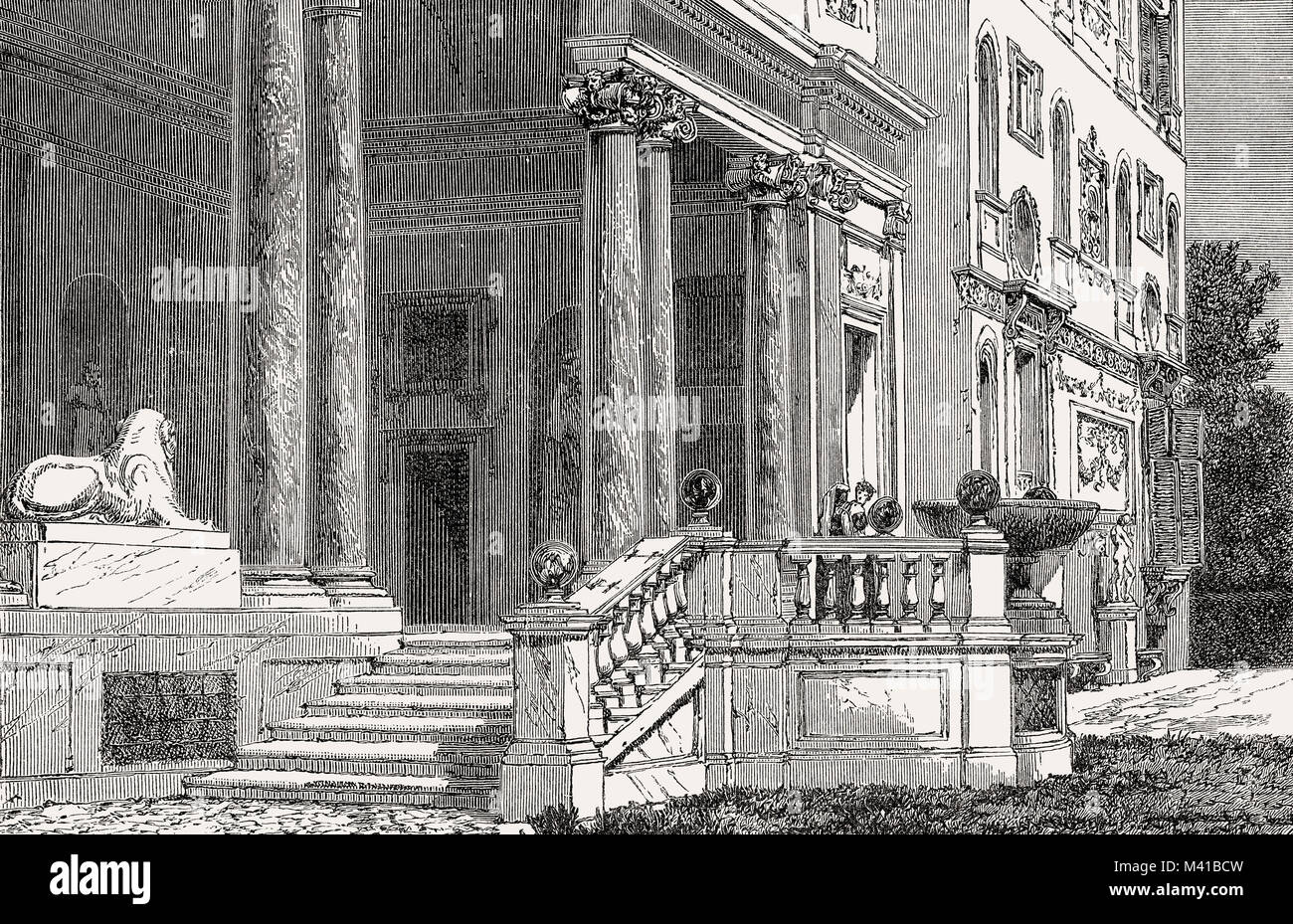 The Villa Medici, Rome, Italy, 19th Century Stock Photo