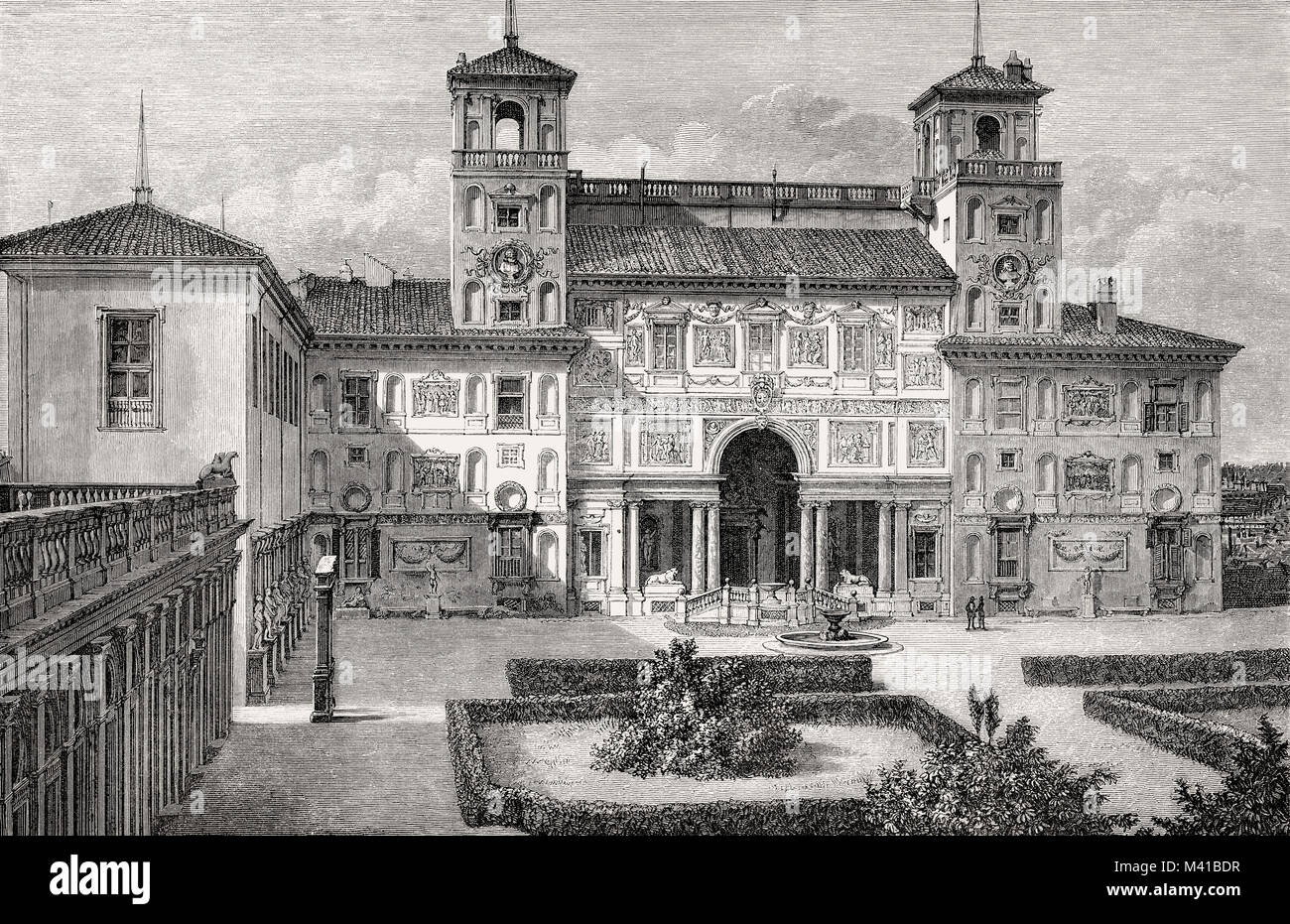 The Villa Medici, Rome, Italy, 19th Century Stock Photo