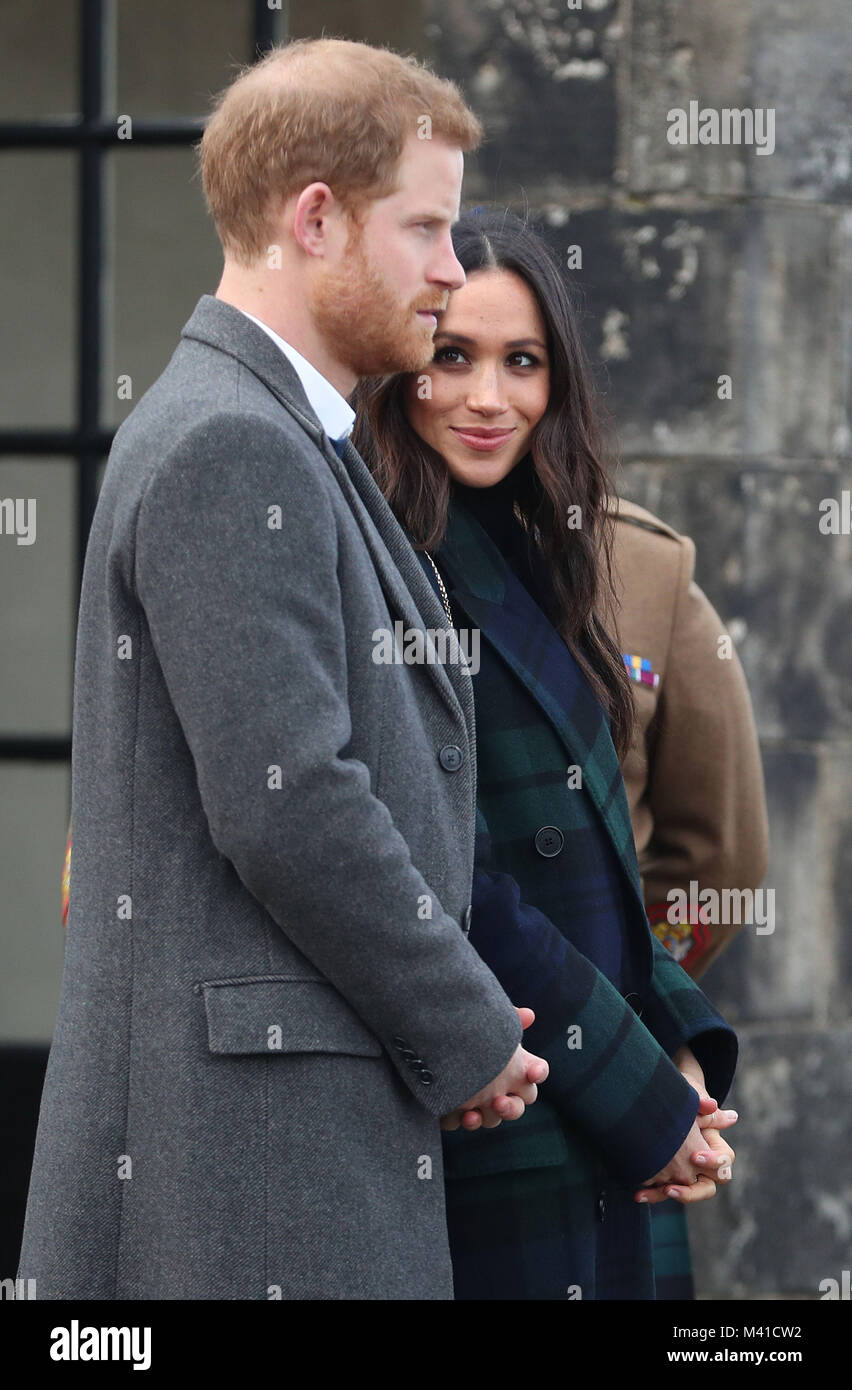 Prince Harry and Meghan Markle at Edinburgh Castle, during their visit to Scotland Stock Photo