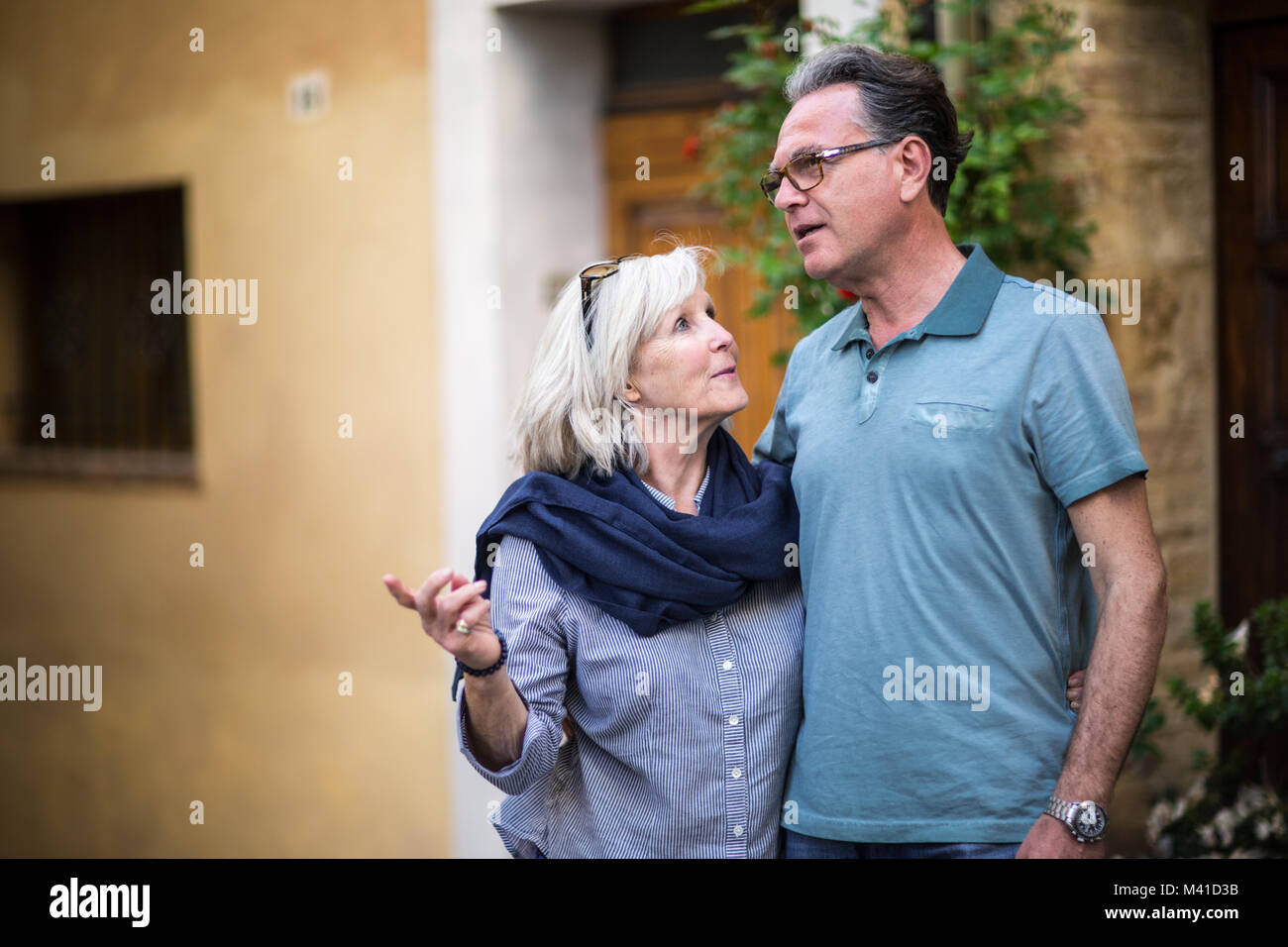 Senior couple on vacation in Italy Stock Photo