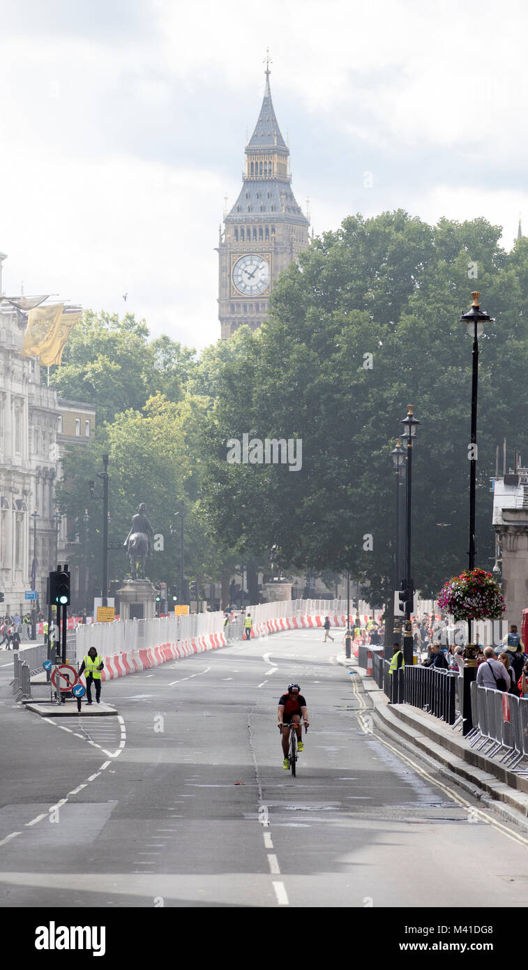 Ride London bike race - riders pass through central London towards the finnish line. Stock Photo