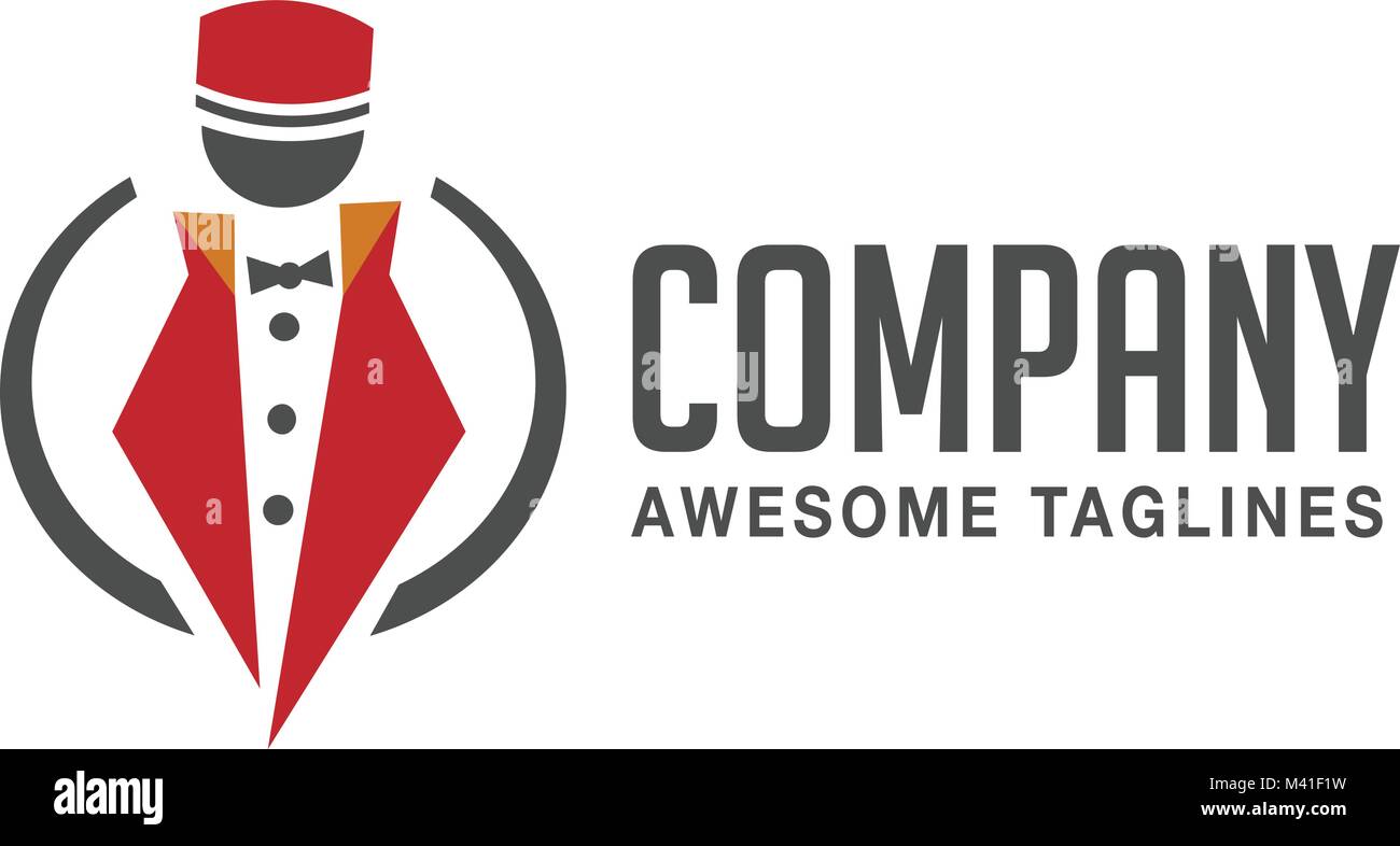 concierge,doorman, porter, doorkeeper, concierge logo concept Stock