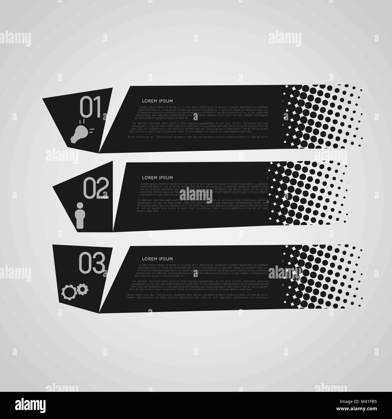 Black Retro Option Banners With Halftone Effect Stock Vector Art