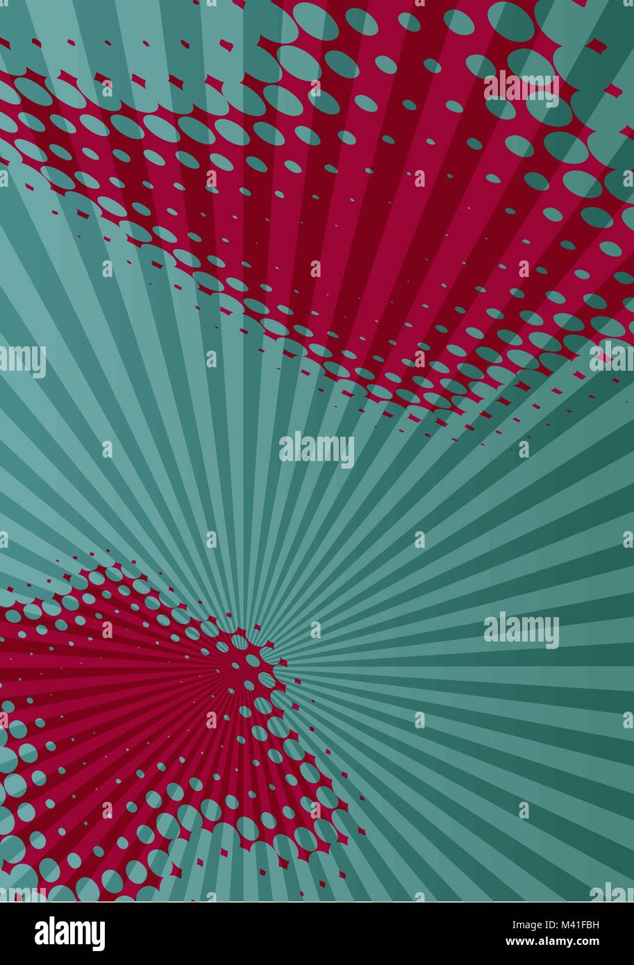 abstract retro background texture with sunrays and halftone effect ...