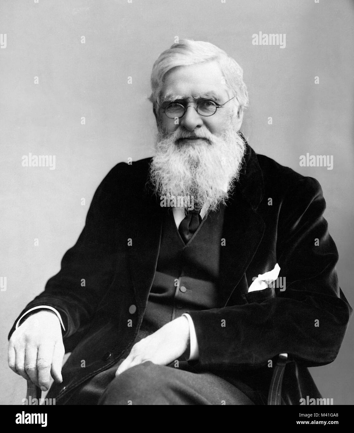 Alfred Wallace. Portrait of the English naturalist, Alfred Russel Wallace (1823-1913) Stock Photo