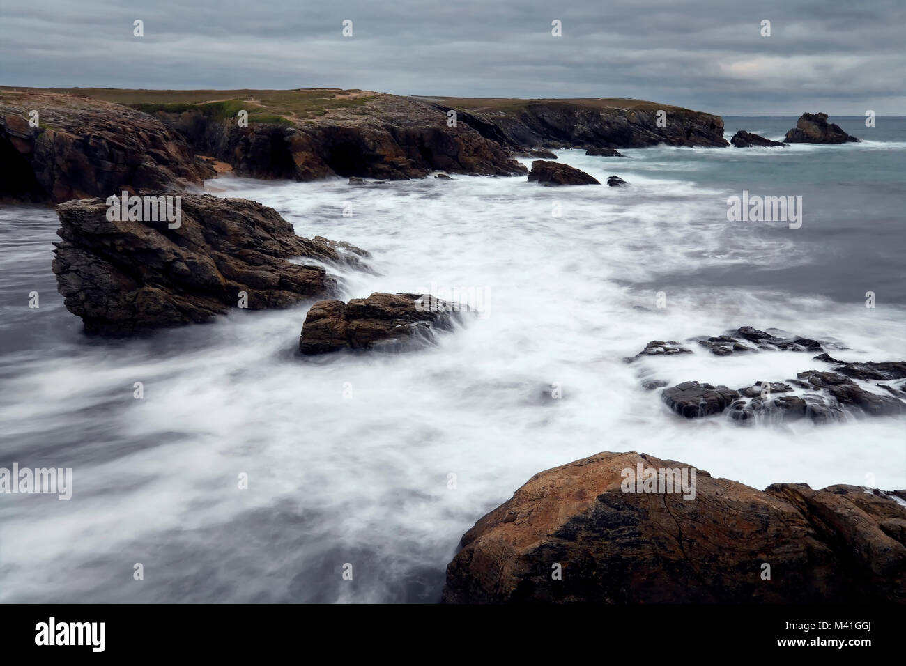 Peninsula Quiberon, Brittany, France. Waves in Brittany Stock Photo - Alamy