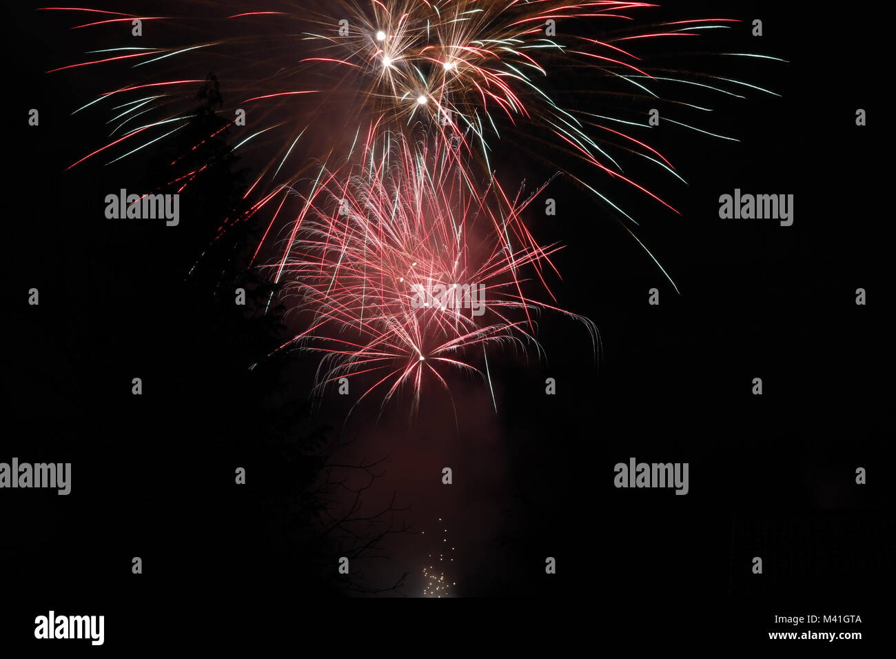 Fireworks glow Stock Photo