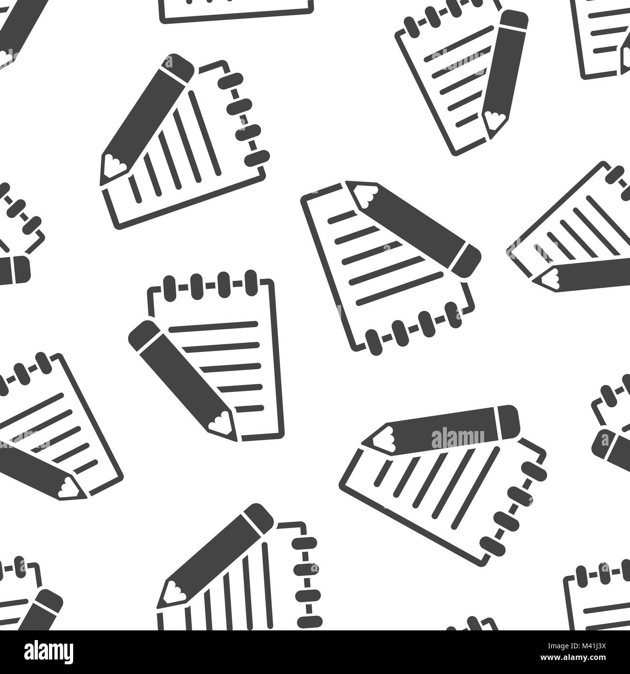 Document with pencil seamless pattern background. Business flat vector ...