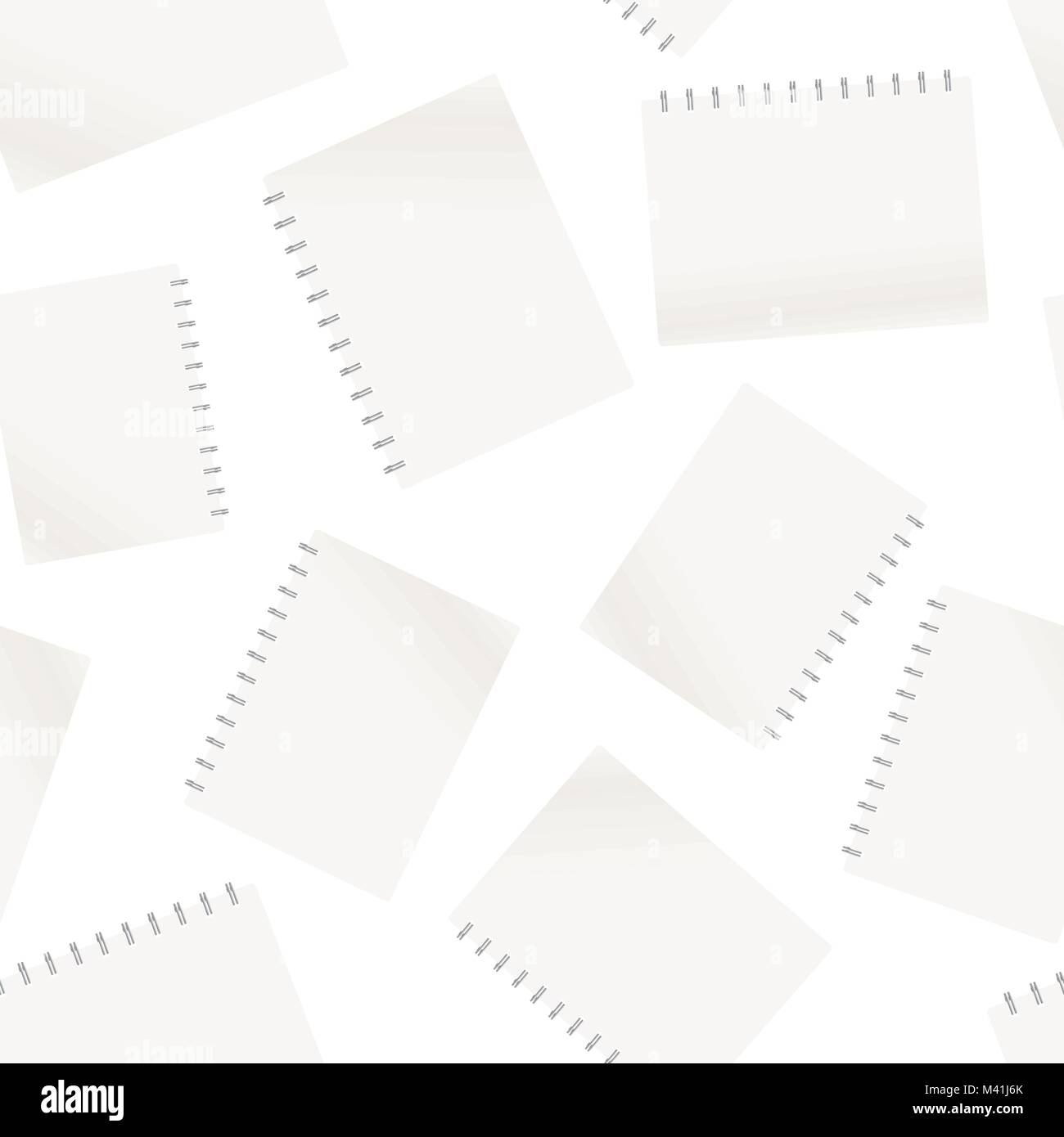 Realistic template notepad with spiral seamless pattern background ...