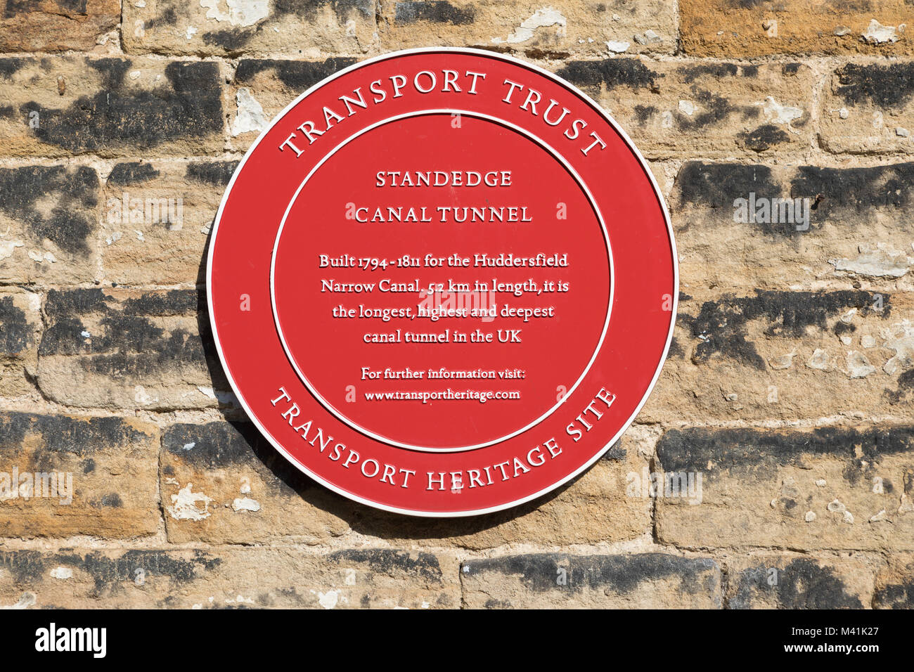 Signage at the Standedge tunnel on the Huddersfield Narrow canal Stock