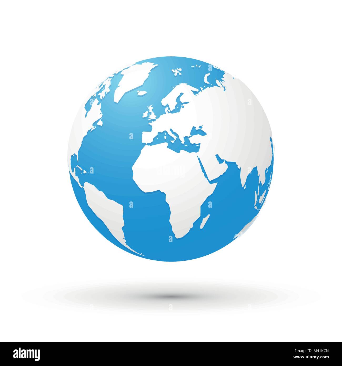 world map blue white illustration globe Stock Vector