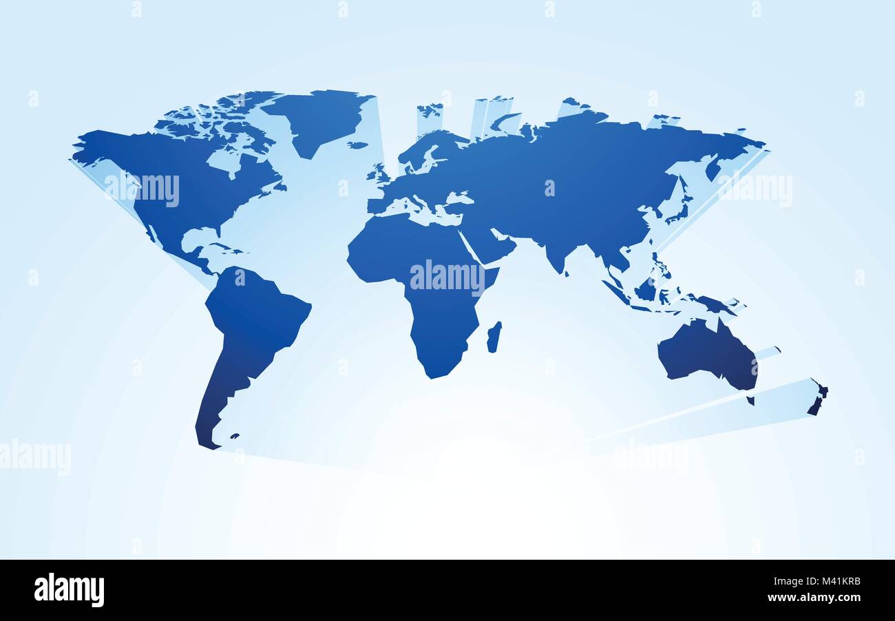 world map blue vector Stock Vector Image & Art - Alamy