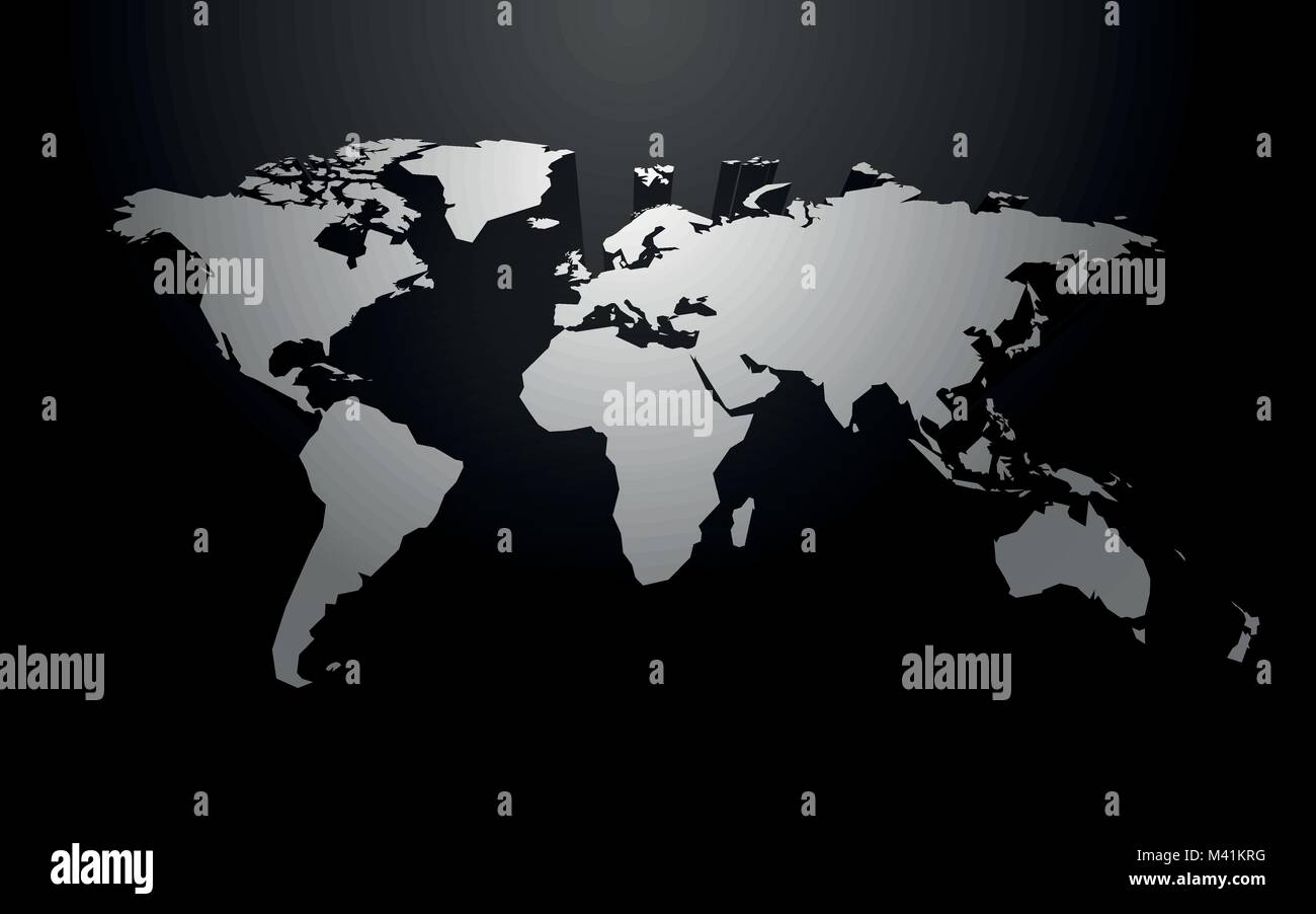 white world map blank vector with 3D shadow Stock Vector Image & Art ...