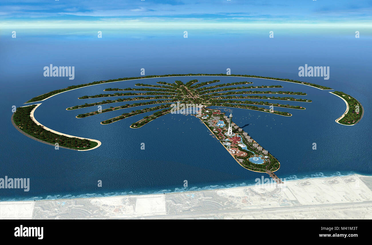 United Arab Emirates, Dubaï, Palm Island, artificial island built on