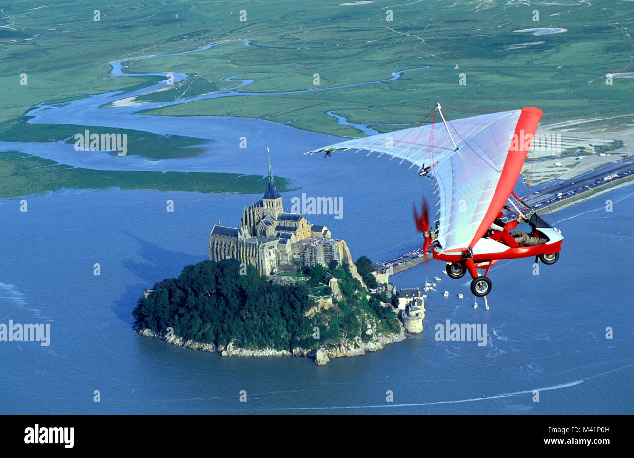 France, Manche, Mont Saint Michel (aerial view) Stock Photo