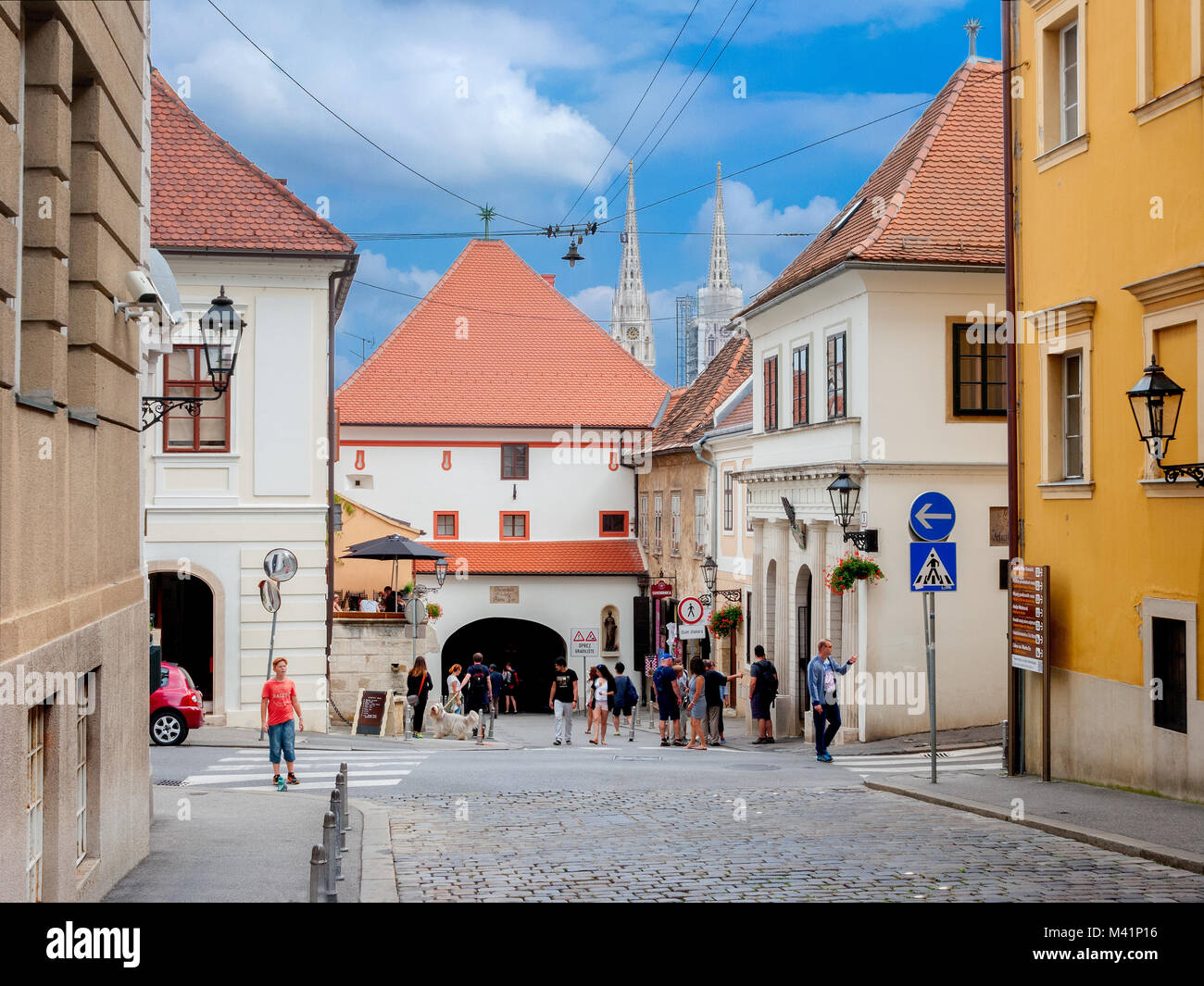 Kamenita vrata, Stone Gate building, the Upper Town, Zagreb, capital of Croatia, Europe Stock Photo