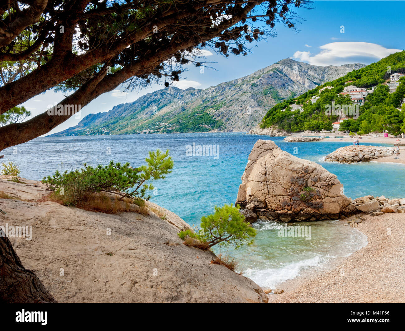 Adriatic shore between Makarska and Krvavica / Bratus, Dalmatia, Croatia, Europe Stock Photo