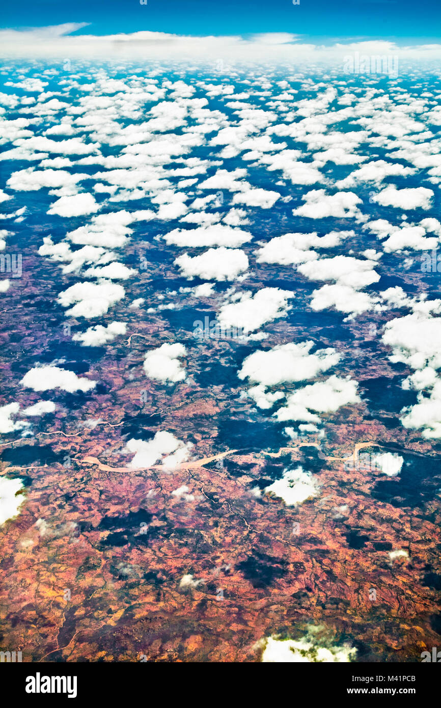 Aerial view of beautiful Africa. Kenia , seen from the sky on a clear