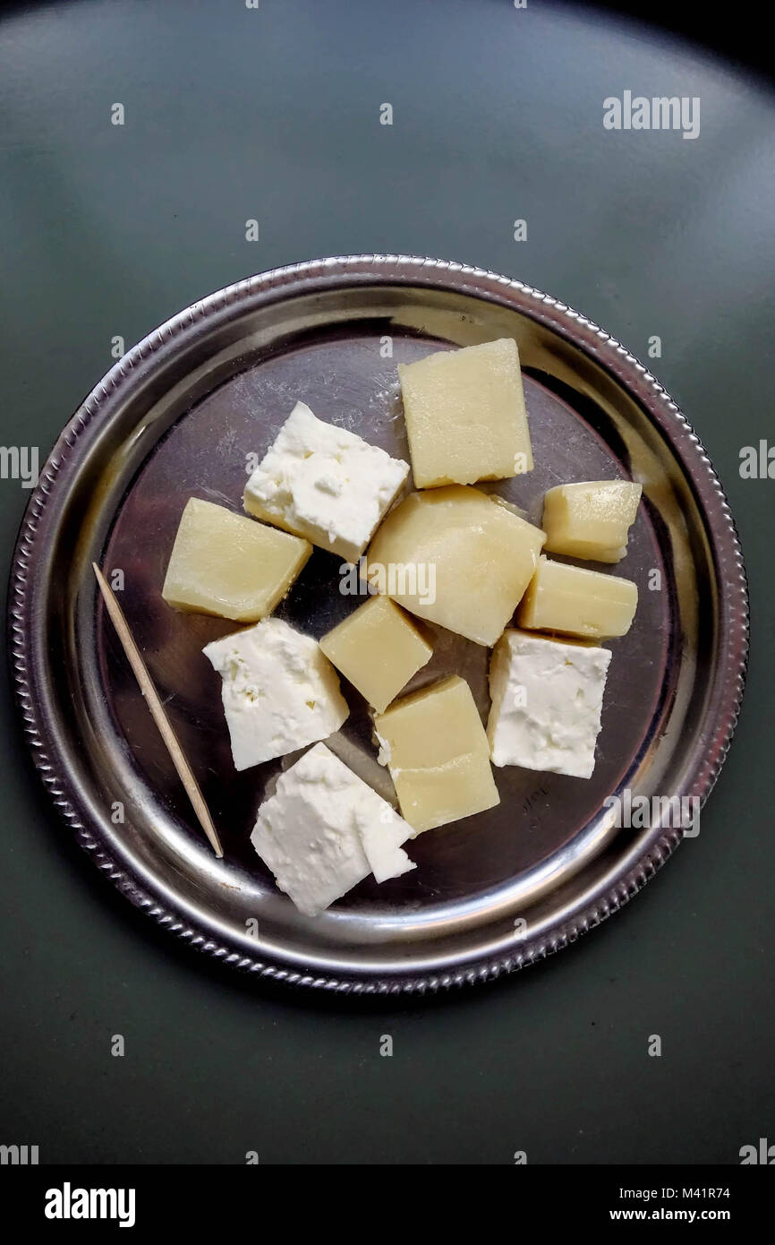Simple Cheese Meze, Feta and Graviera, Crete, Greece Stock Photo Alamy