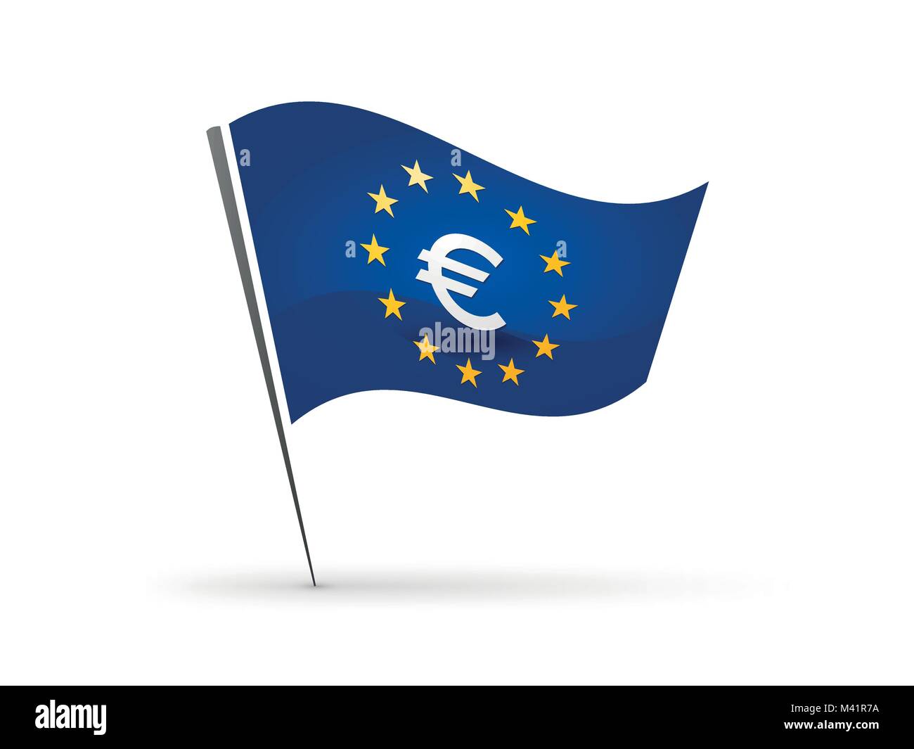 Flag with euro symbol Stock Vector