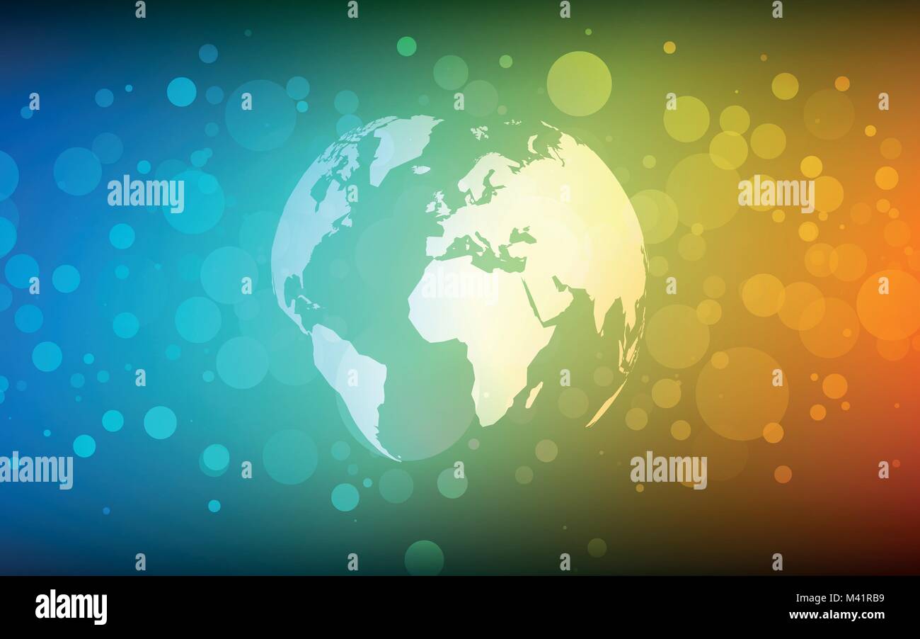 Earth globe abstract bokeh color background Stock Vector Image & Art ...